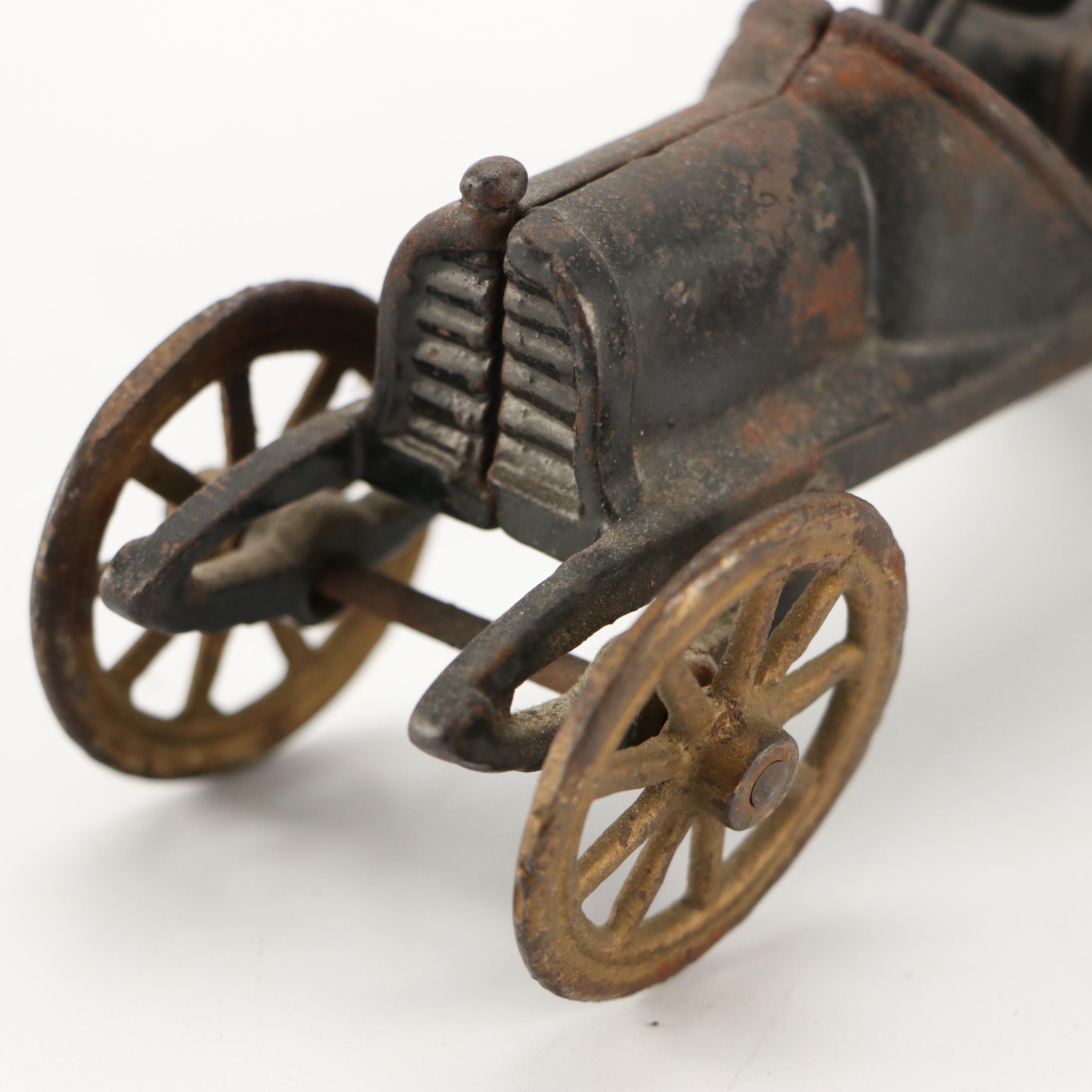 Cast Iron Bugs Bunny Airplane with Car and Horse Toys, Early to Mid-20th Century