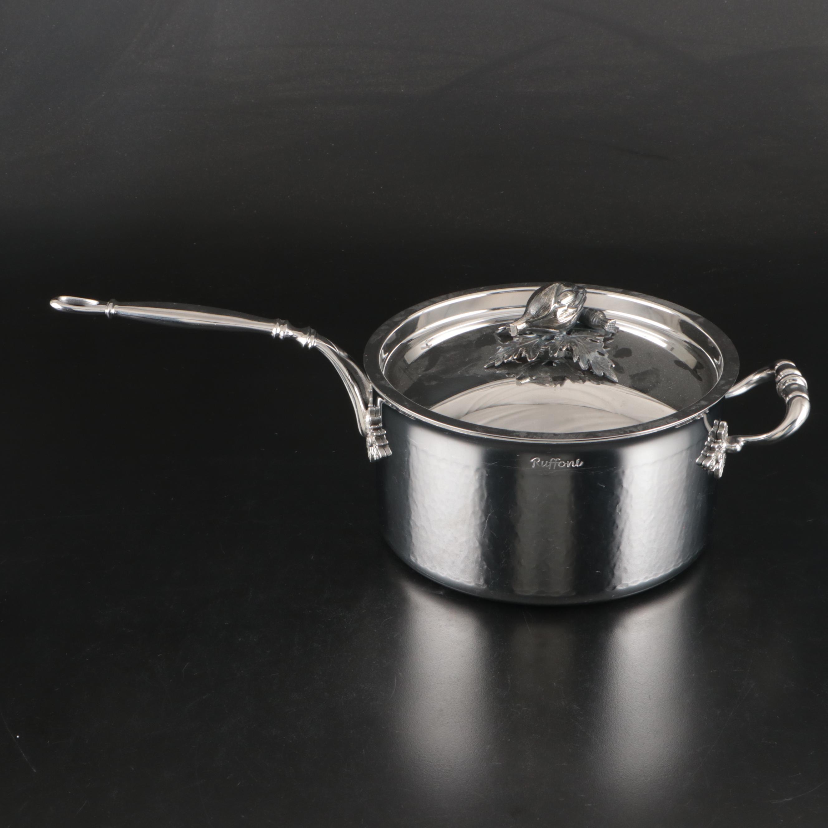 Ruffoni Opus Prima Hammered Stainless Steel Saucepans and Sauté Pan