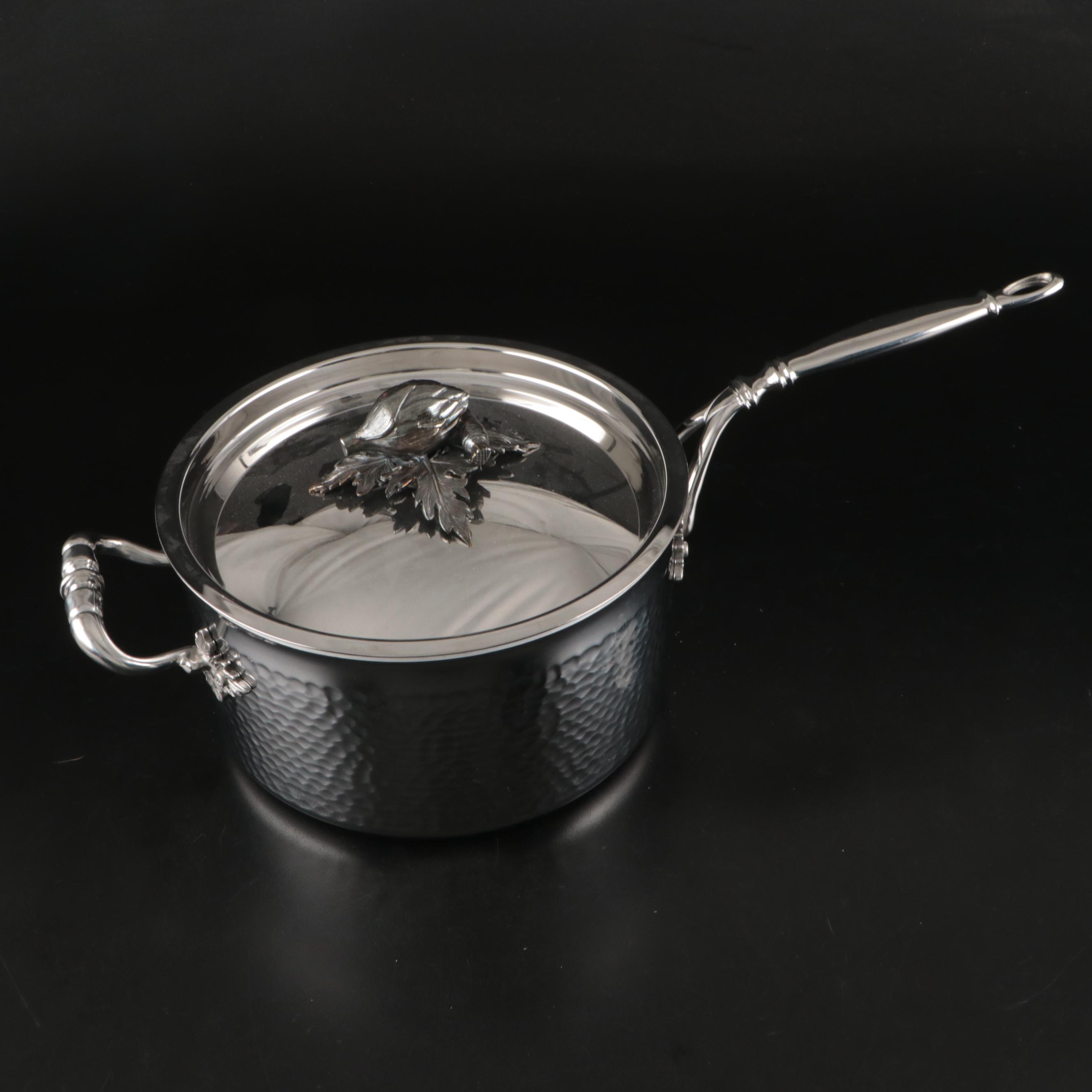 Ruffoni Opus Prima Hammered Stainless Steel Saucepans and Sauté Pan