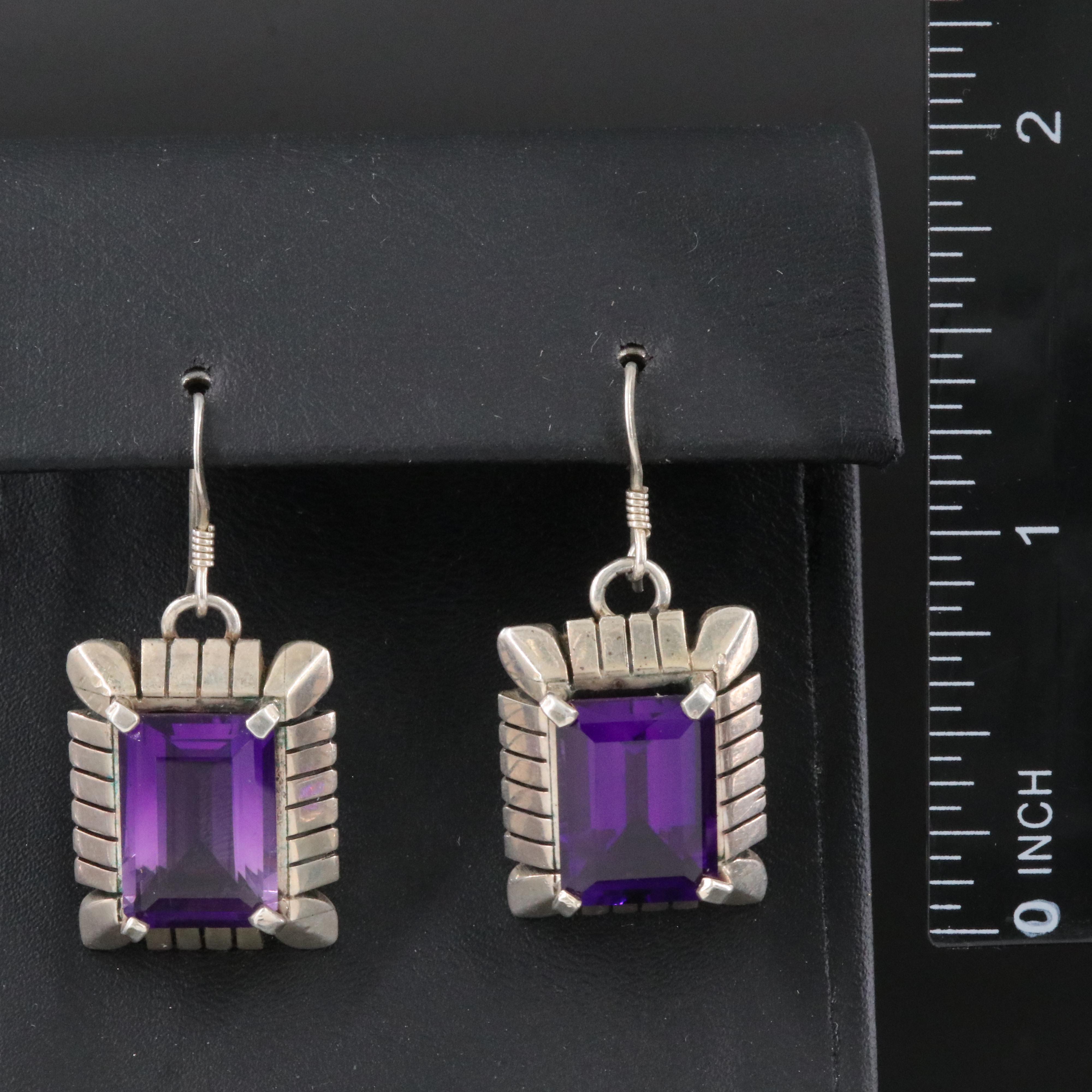 Carl Quintana Sterling Amethyst Earrings