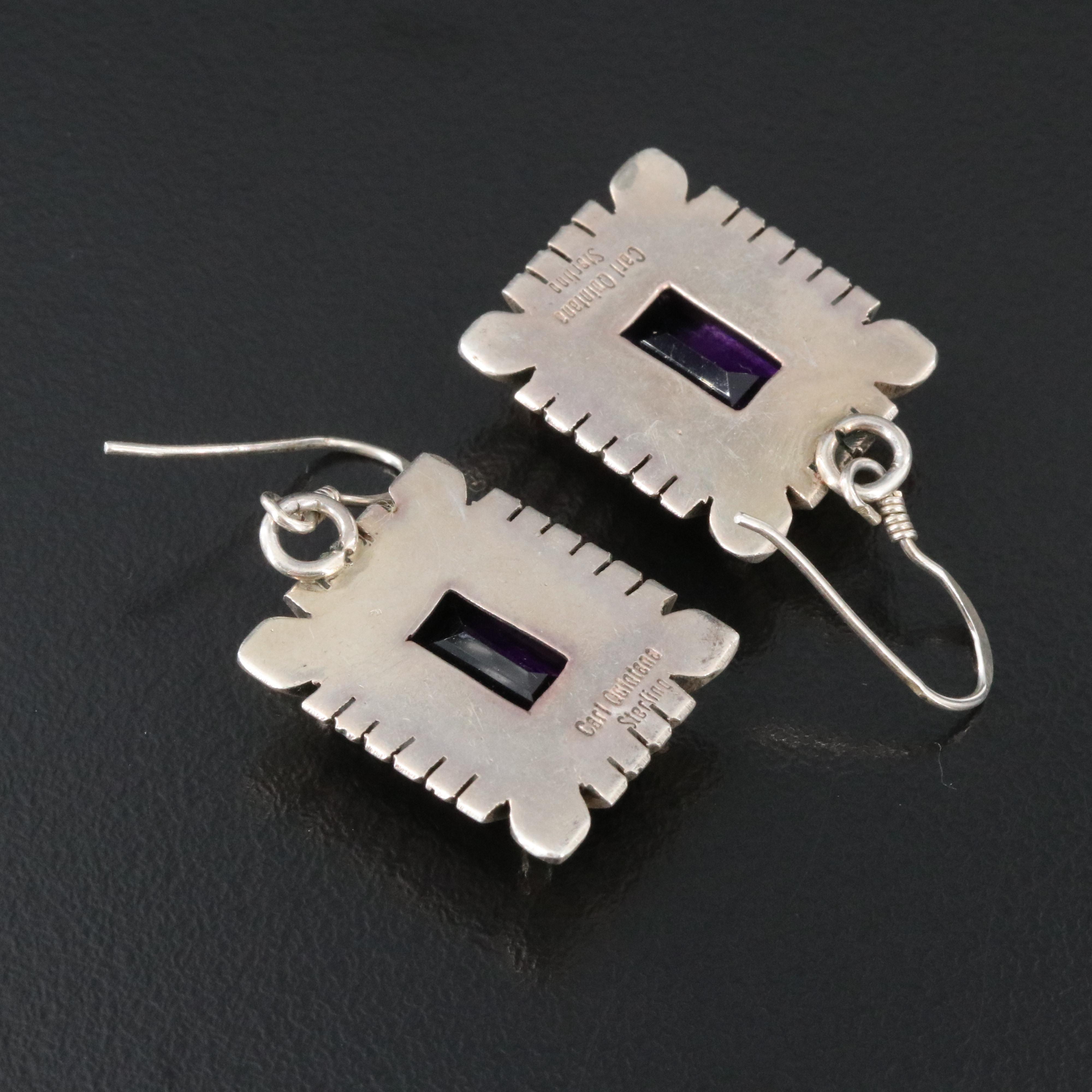 Carl Quintana Sterling Amethyst Earrings