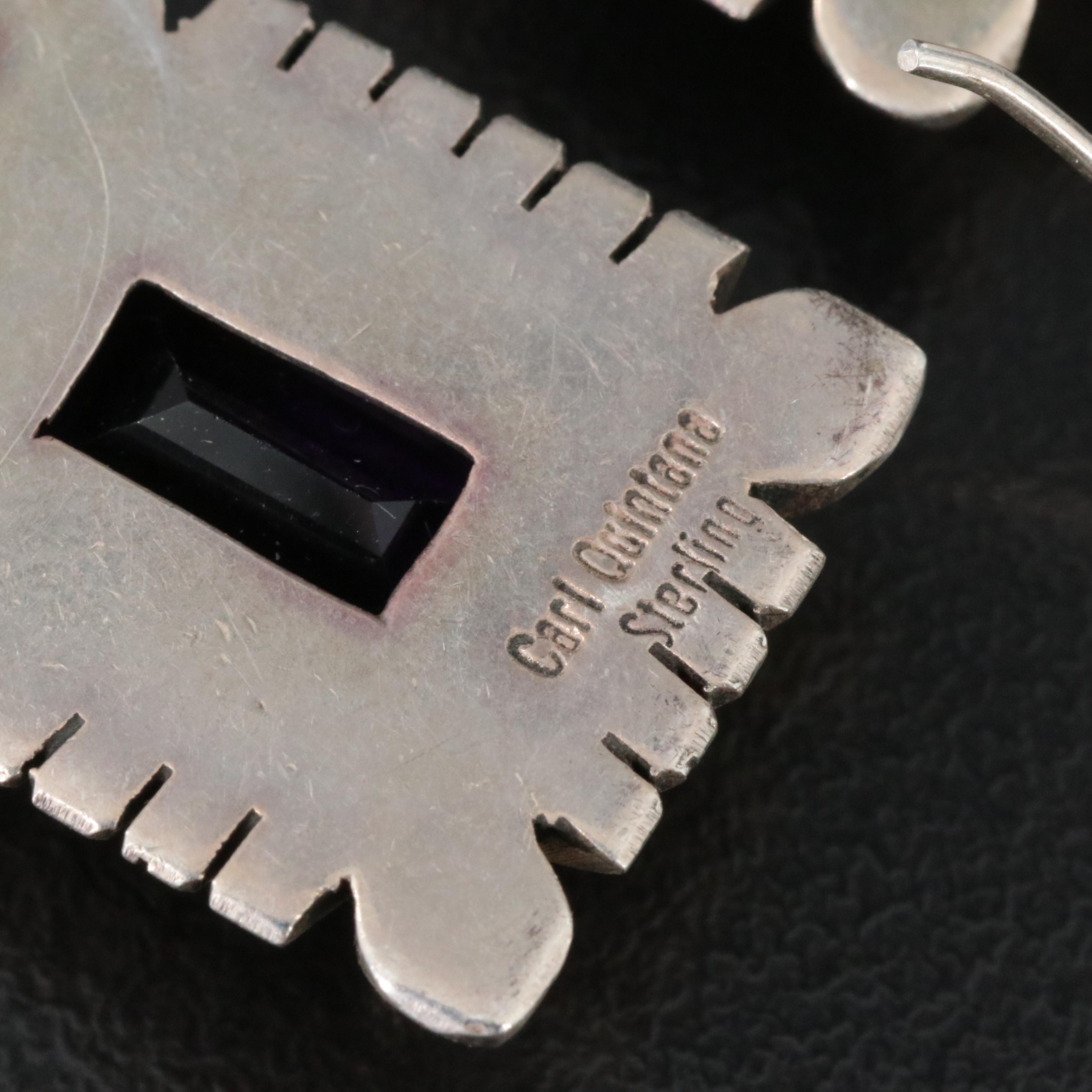 Carl Quintana Sterling Amethyst Earrings