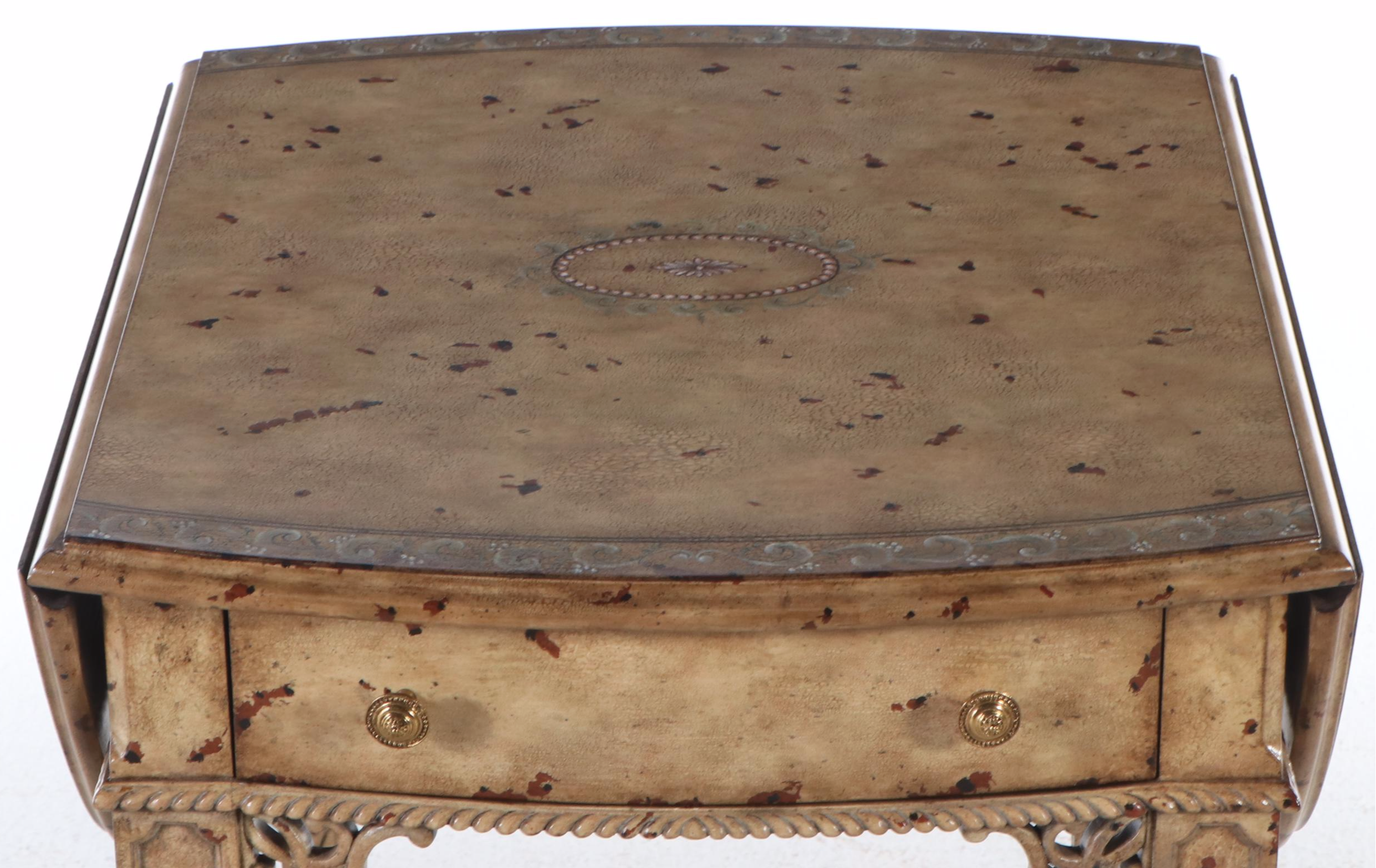 La Barge Painted Wood Drop-Leaf Side Table