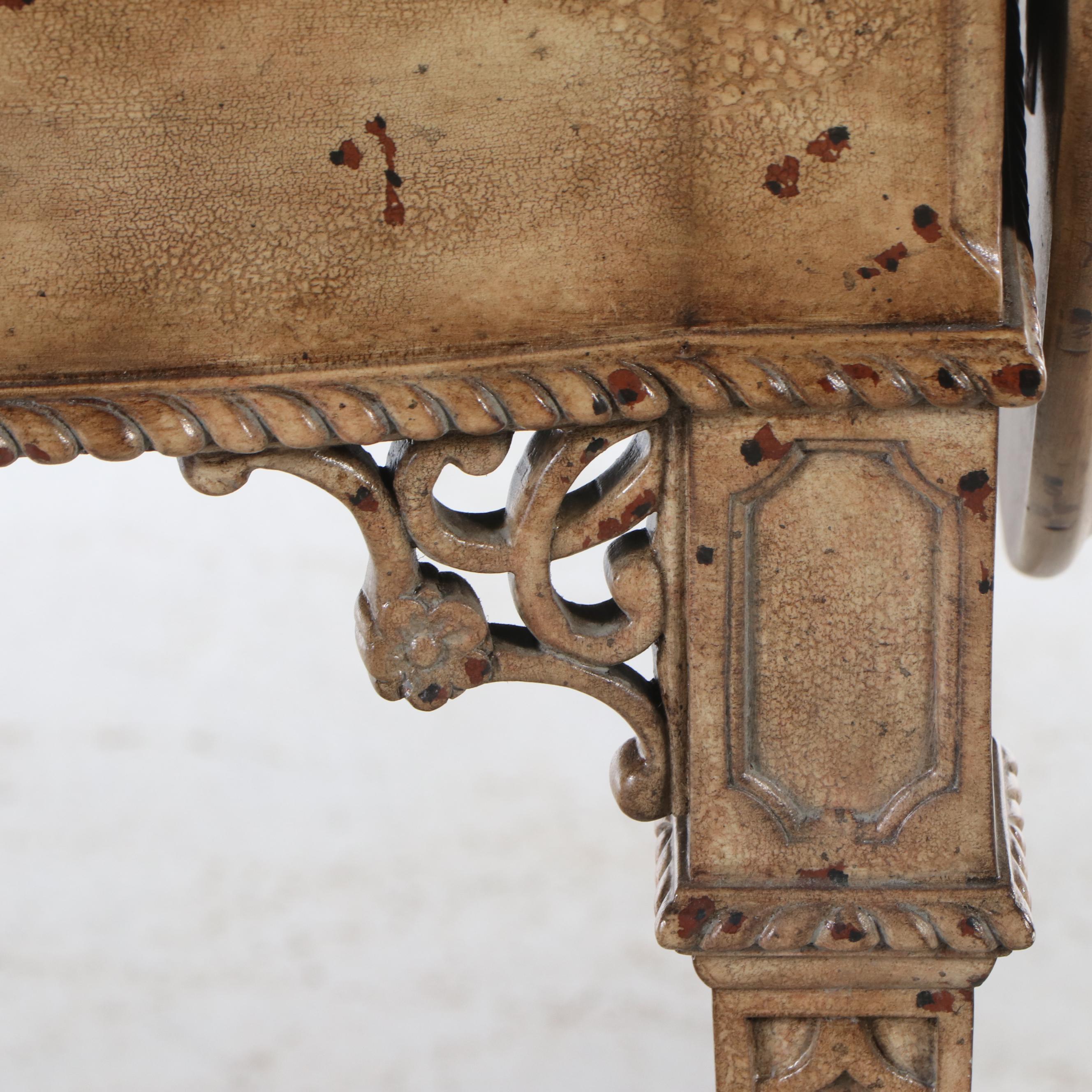 La Barge Painted Wood Drop-Leaf Side Table