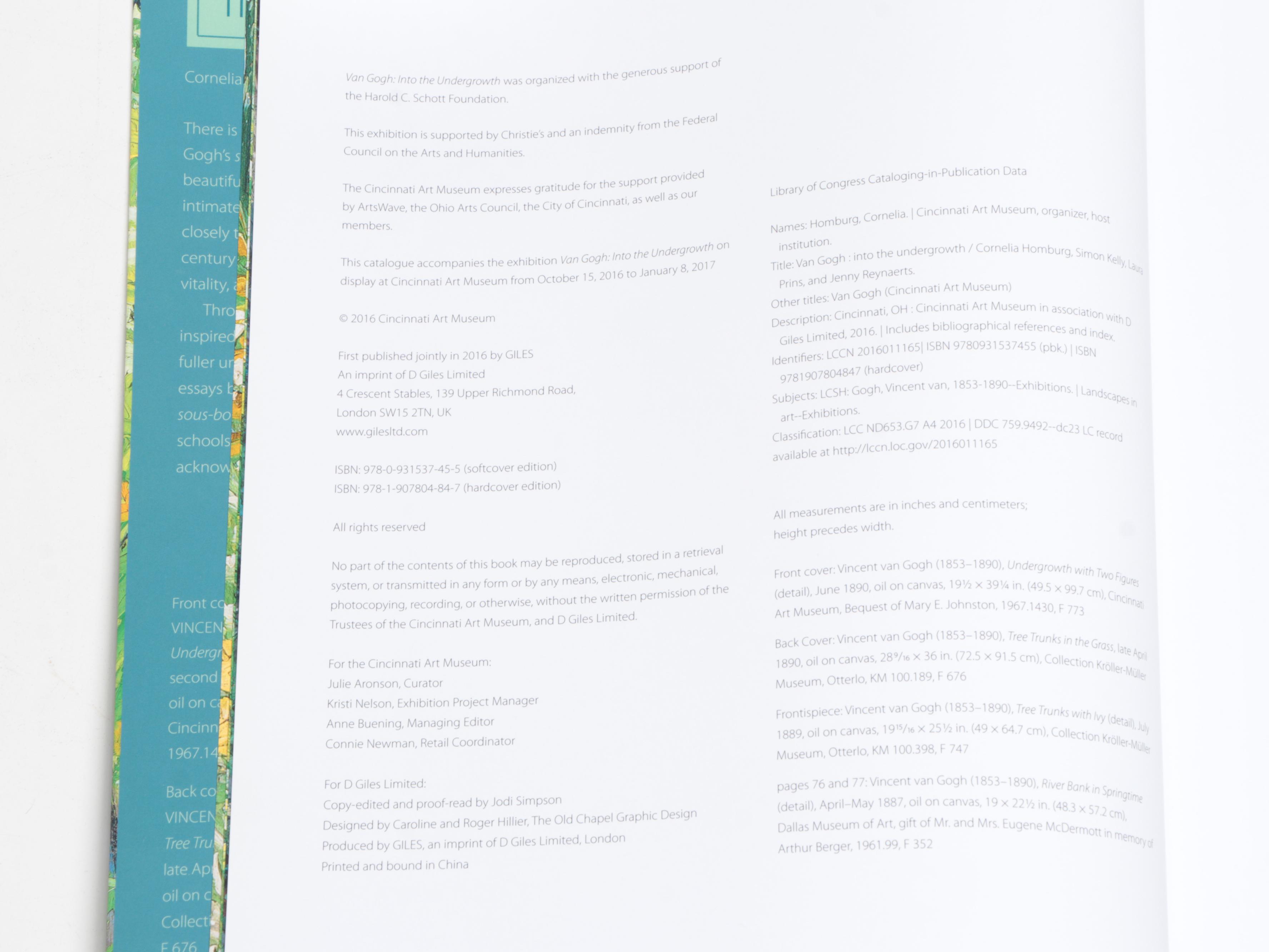 "Van Gogh: Into the Undergrowth" and More Exhibition Catalogs and Art Books