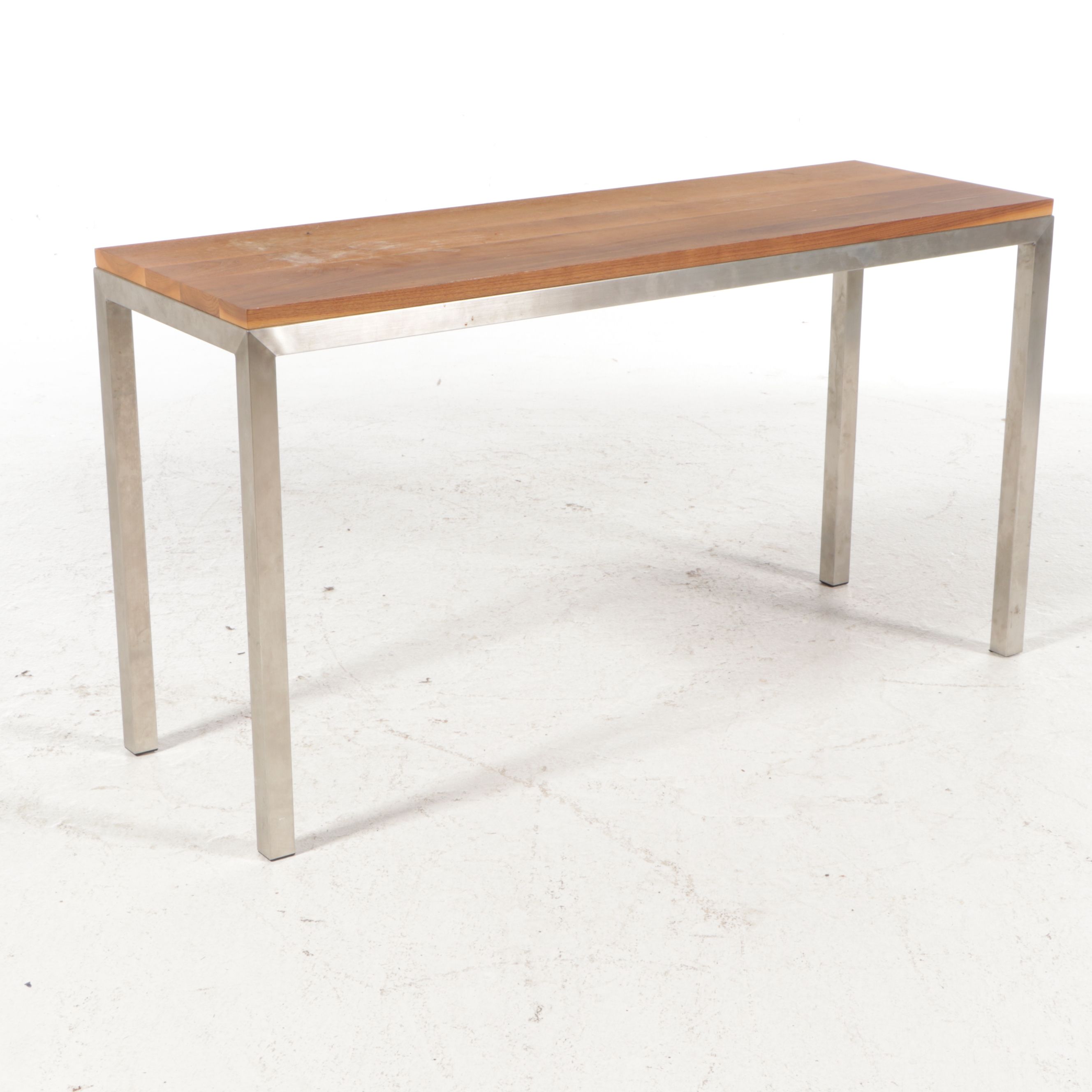 Contemporary Metal and Pine Table