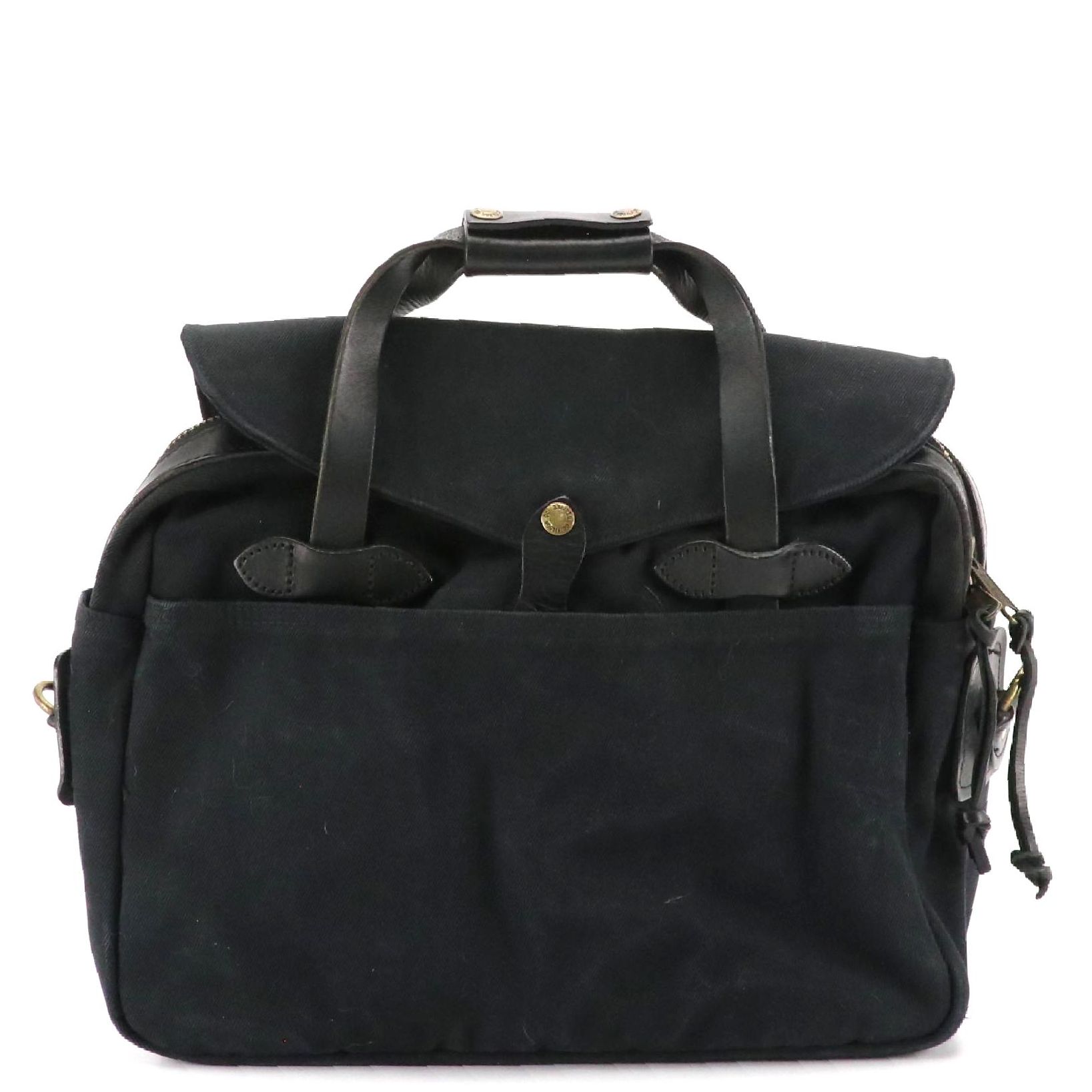 Filson Original Two-Way Briefcase in Black Canvas and Leather Trim