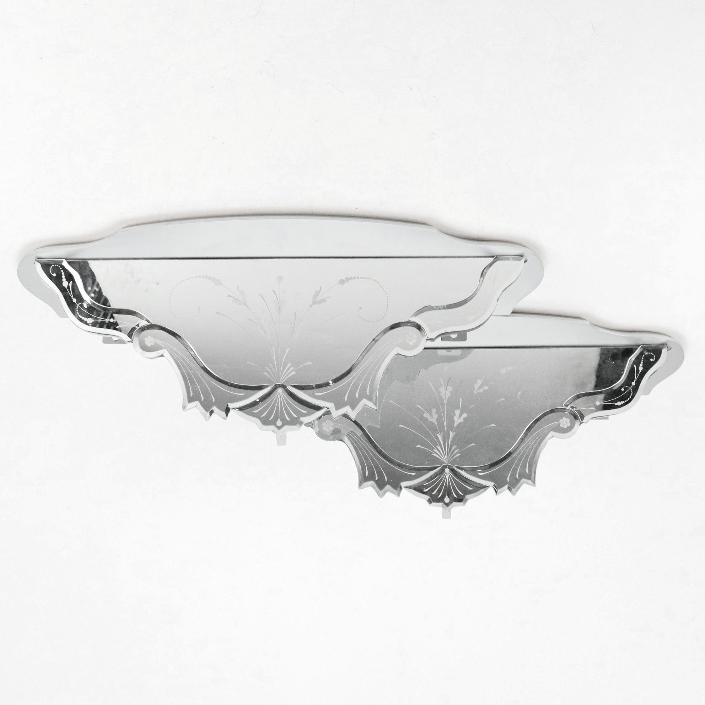 Venetian Style Mirrored Wall Shelves