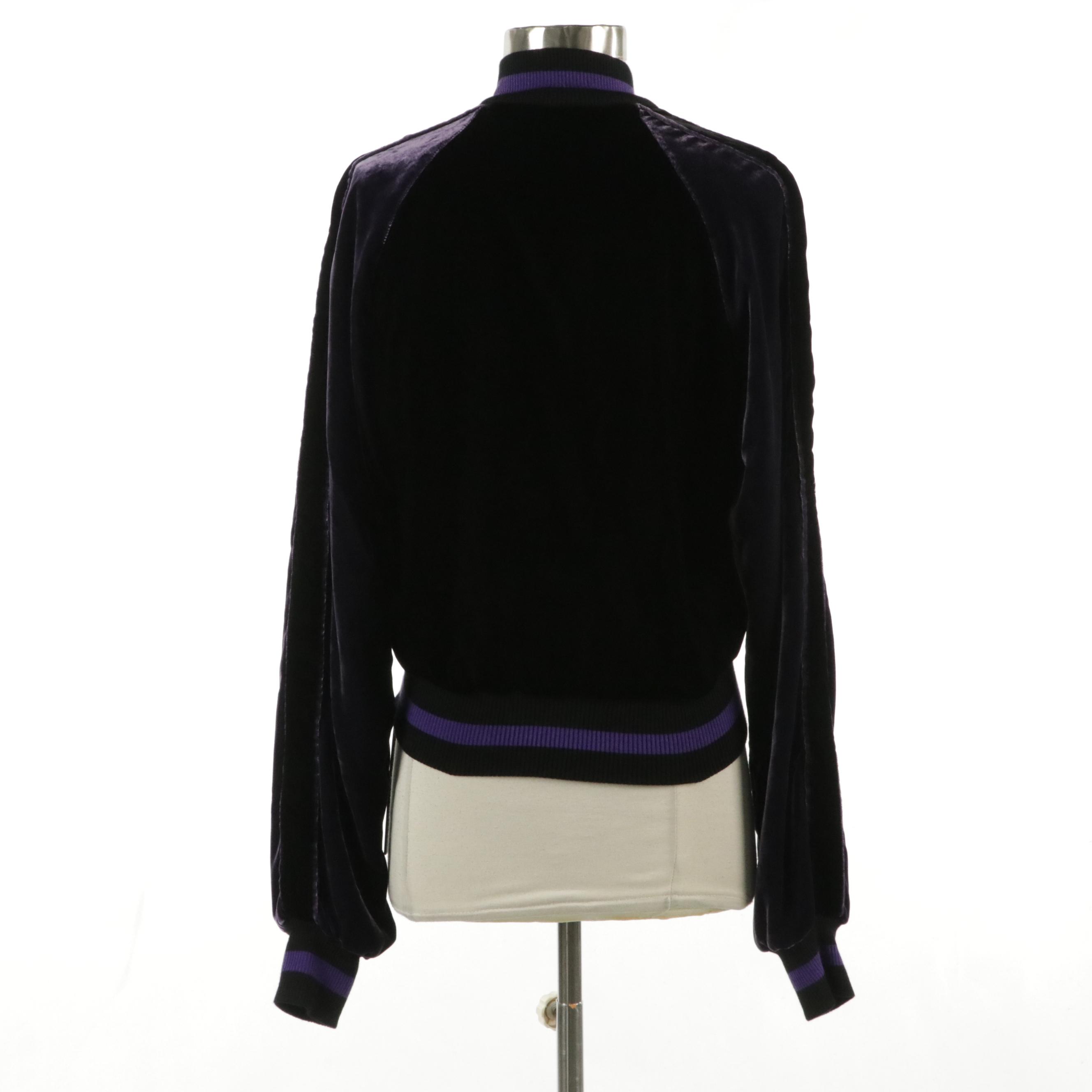 Ben Taverniti Unravel Project Black & Violet Velvet "Souvenir" Jacket, With Tags