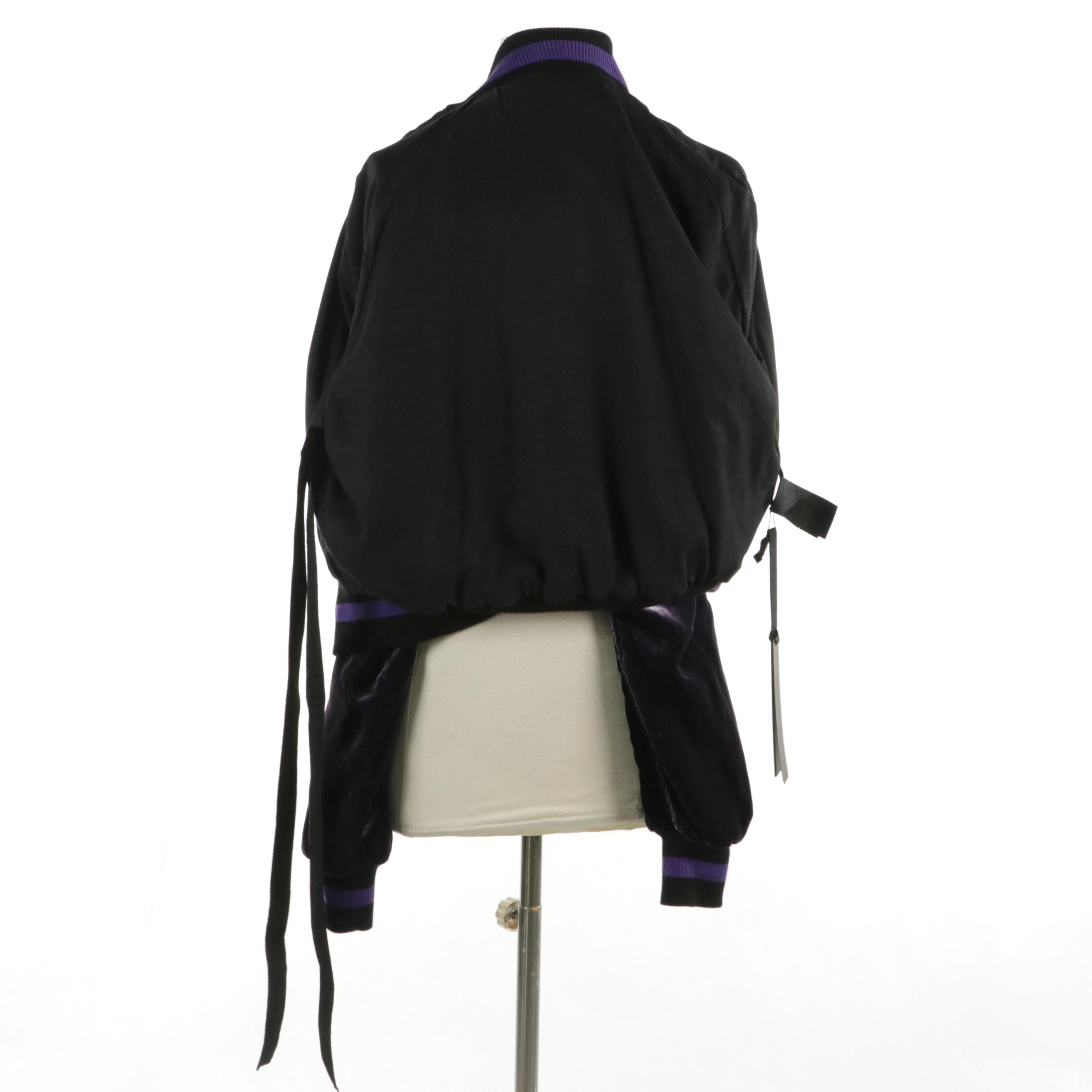 Ben Taverniti Unravel Project Black & Violet Velvet "Souvenir" Jacket, With Tags