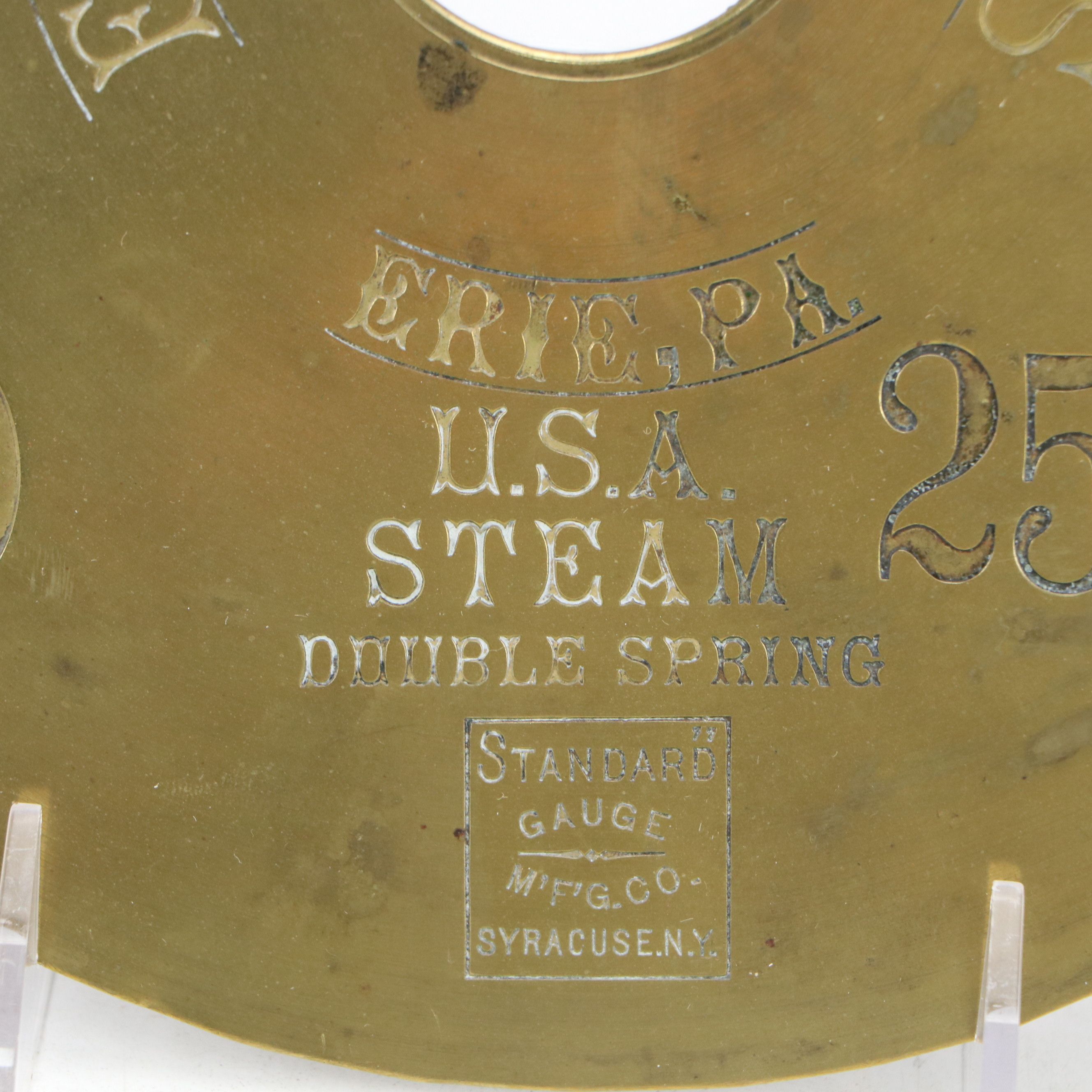 Brass Presentation Fire Horn and Pressure Gauge Faceplate