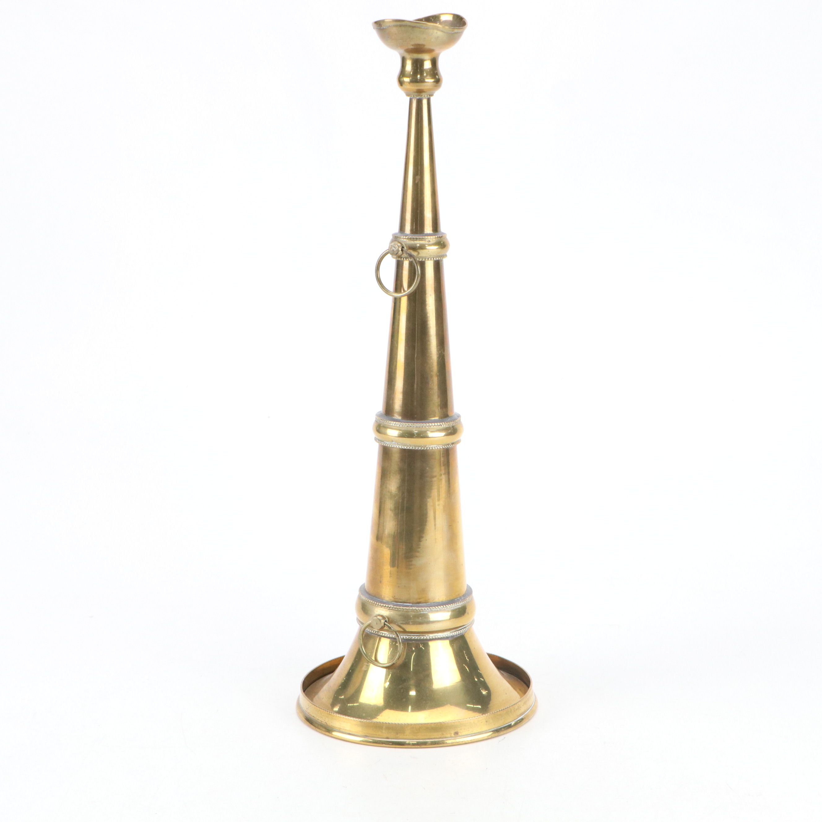 Brass Presentation Fire Horn and Pressure Gauge Faceplate