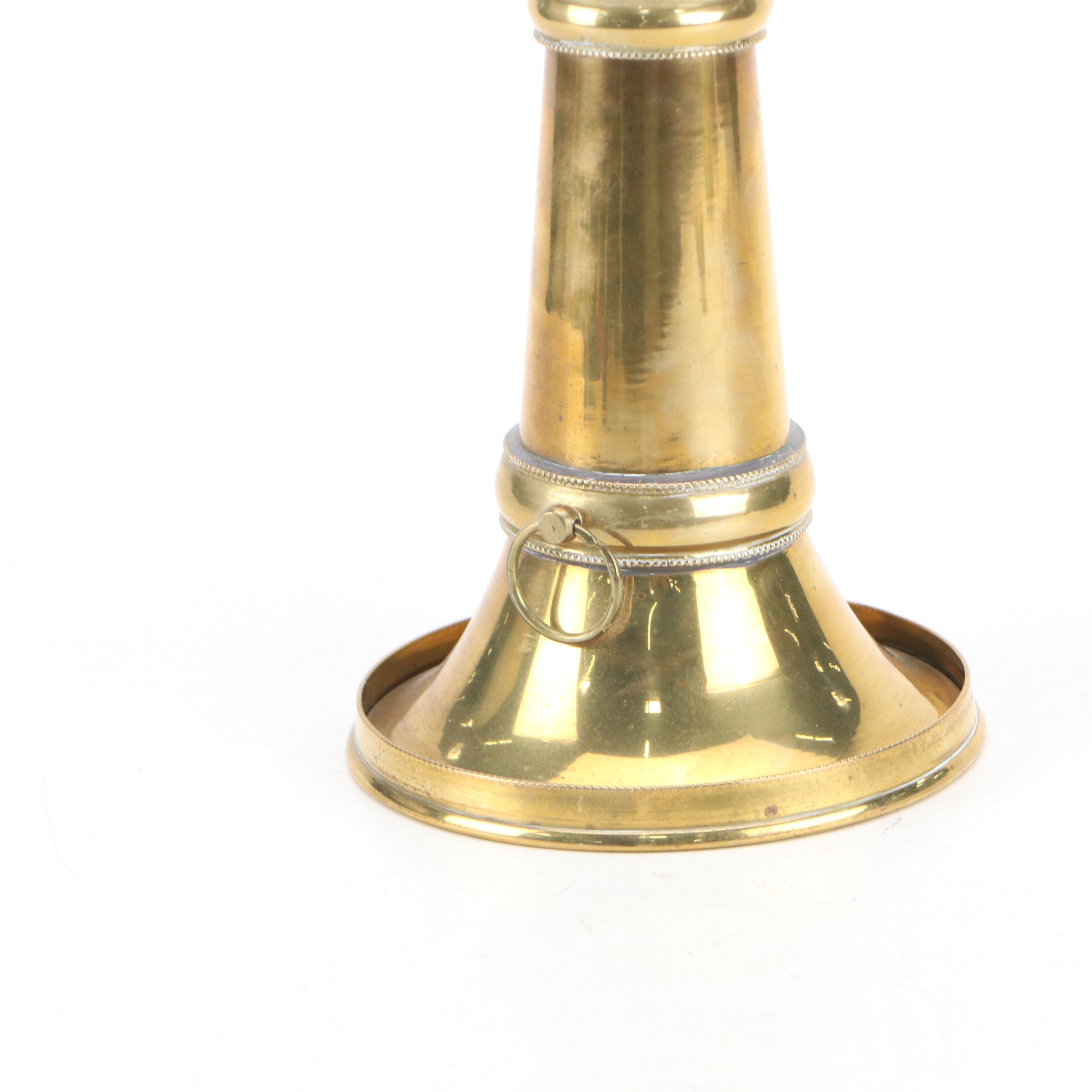 Brass Presentation Fire Horn and Pressure Gauge Faceplate