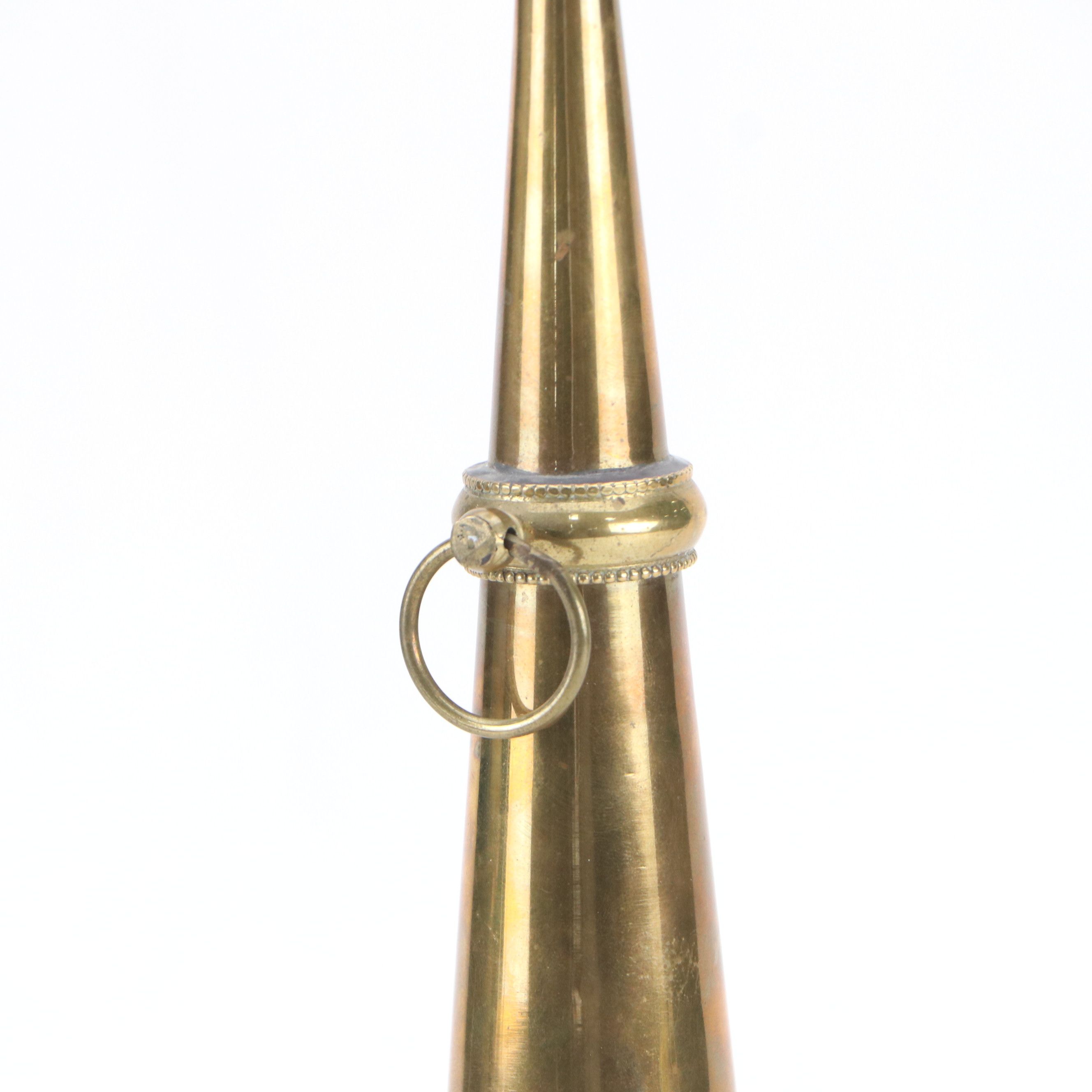 Brass Presentation Fire Horn and Pressure Gauge Faceplate