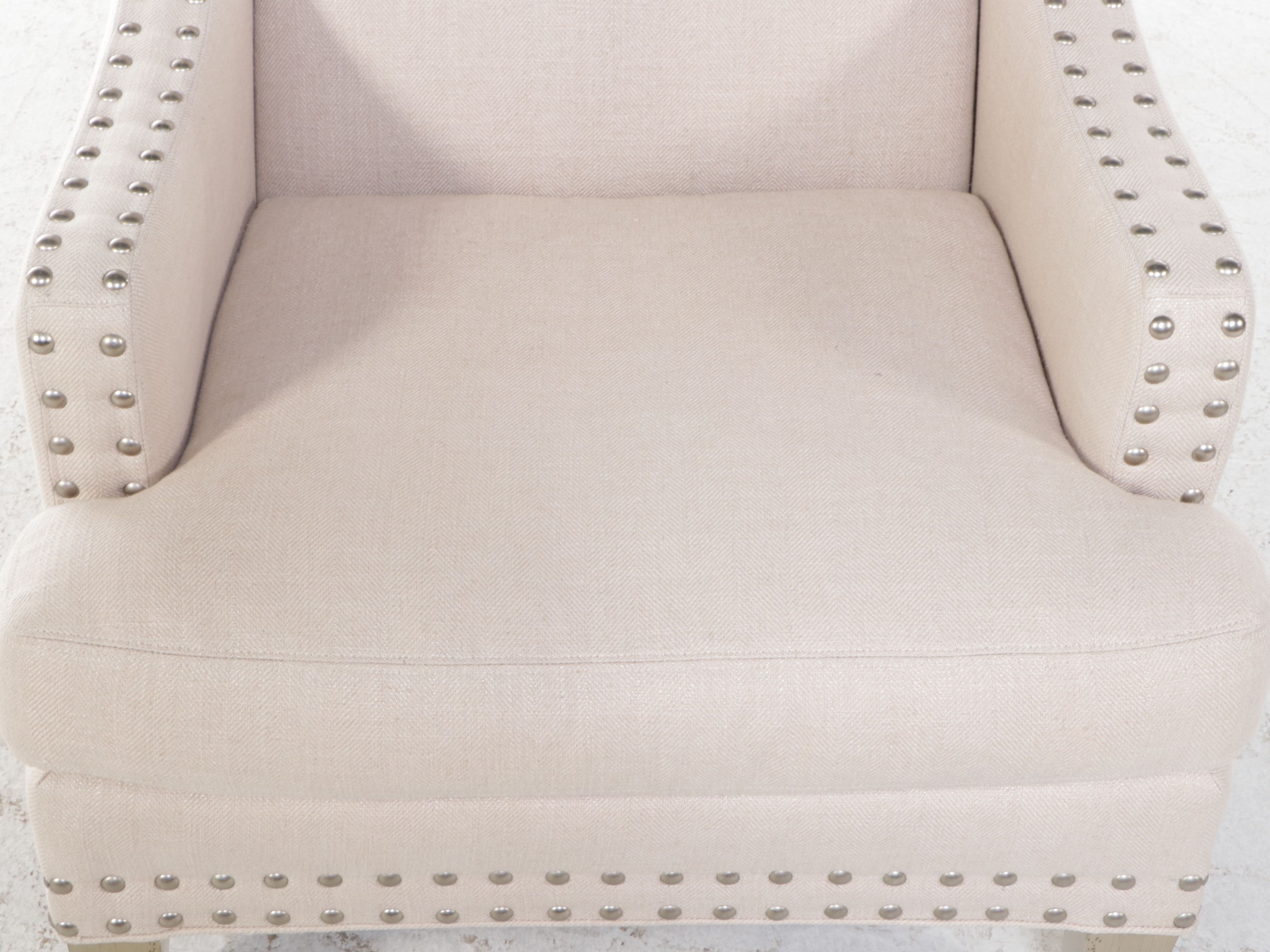 Lillian August Fine Furniture Linen Upholstered Wingback Armchair