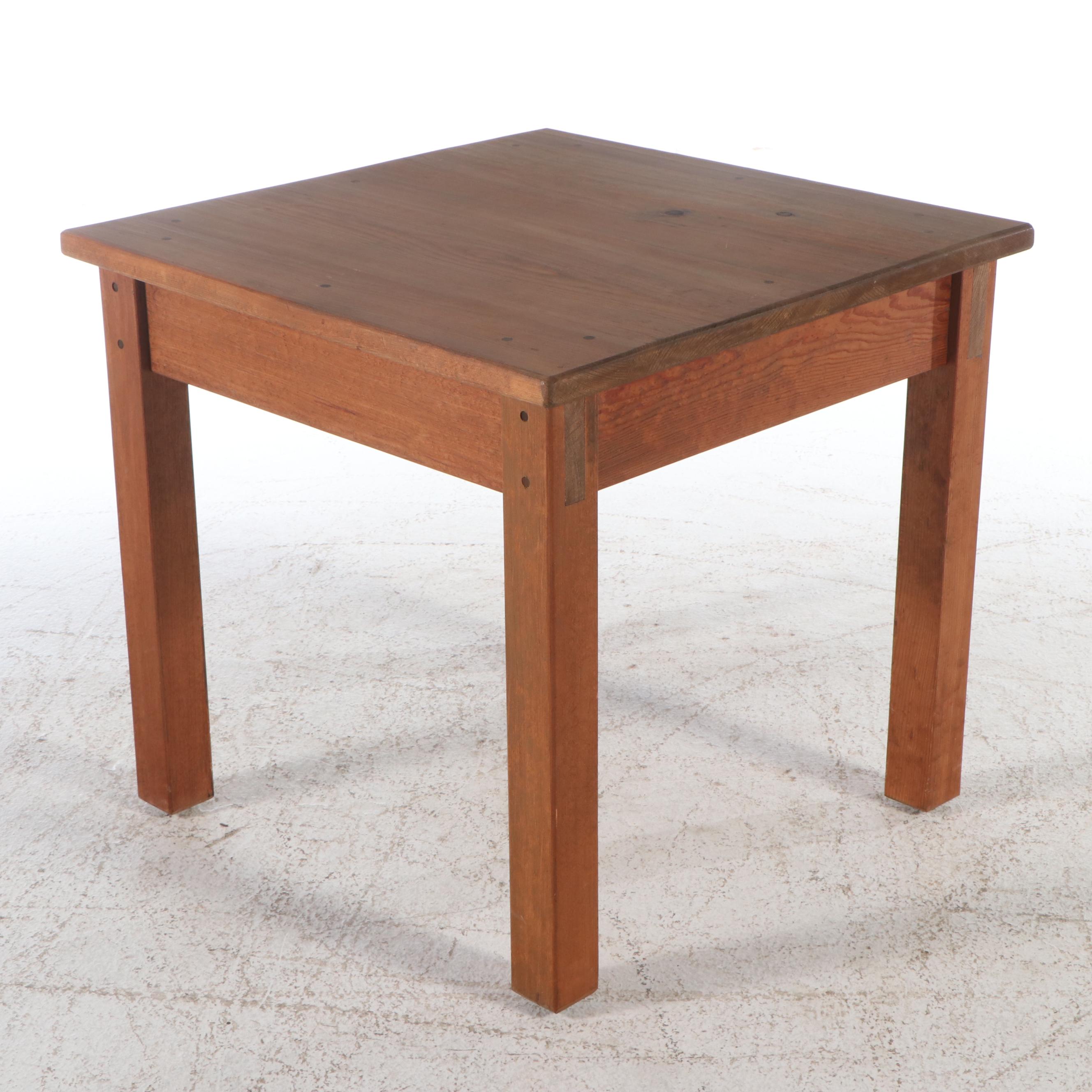 American Primitive Style Pine End Table