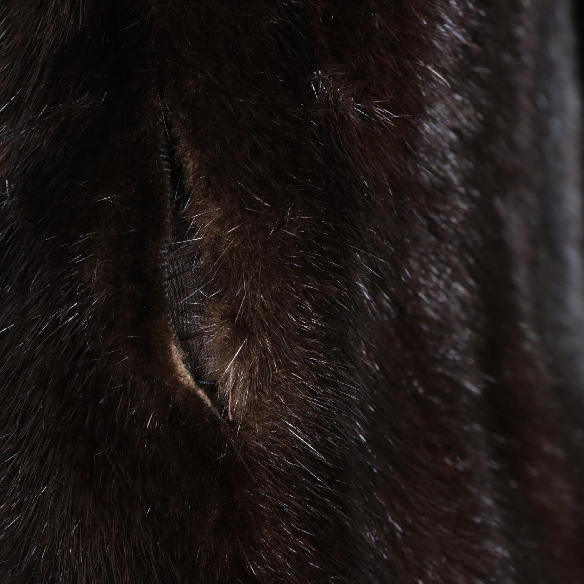 Mahogany Mink Fur Long Coat by Greenwich Furs