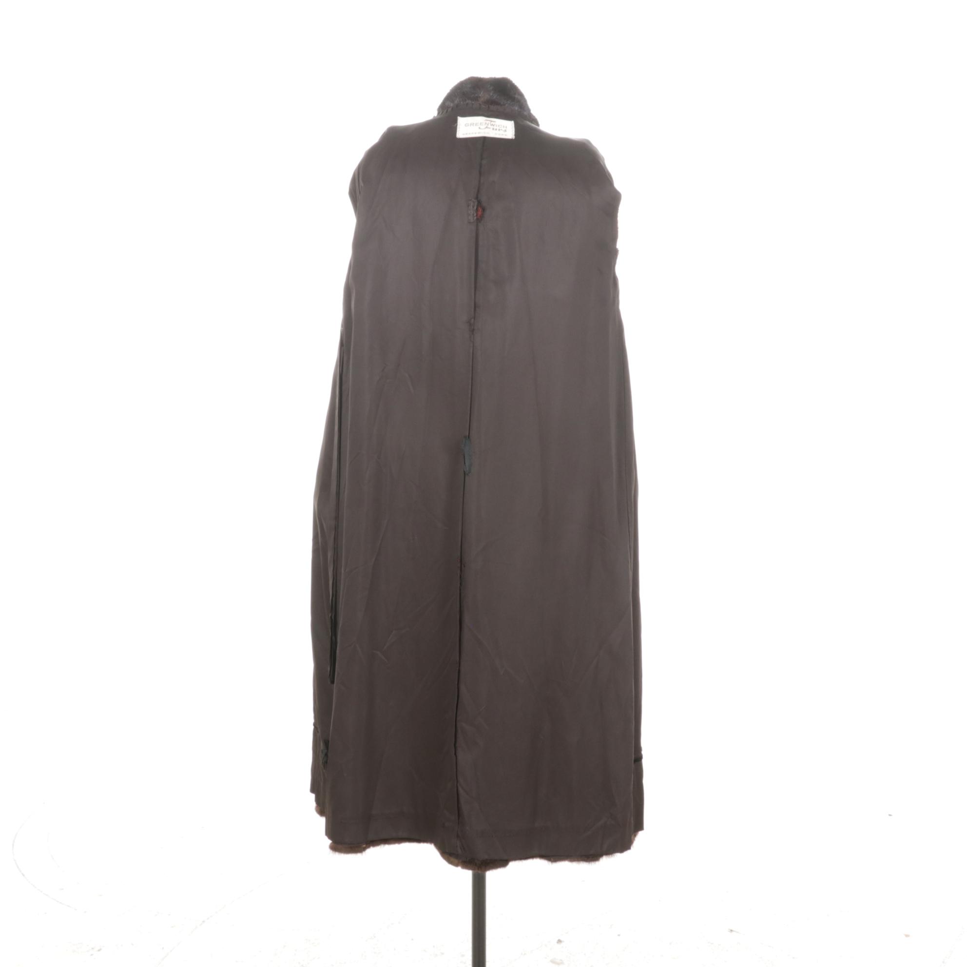 Mahogany Mink Fur Long Coat by Greenwich Furs