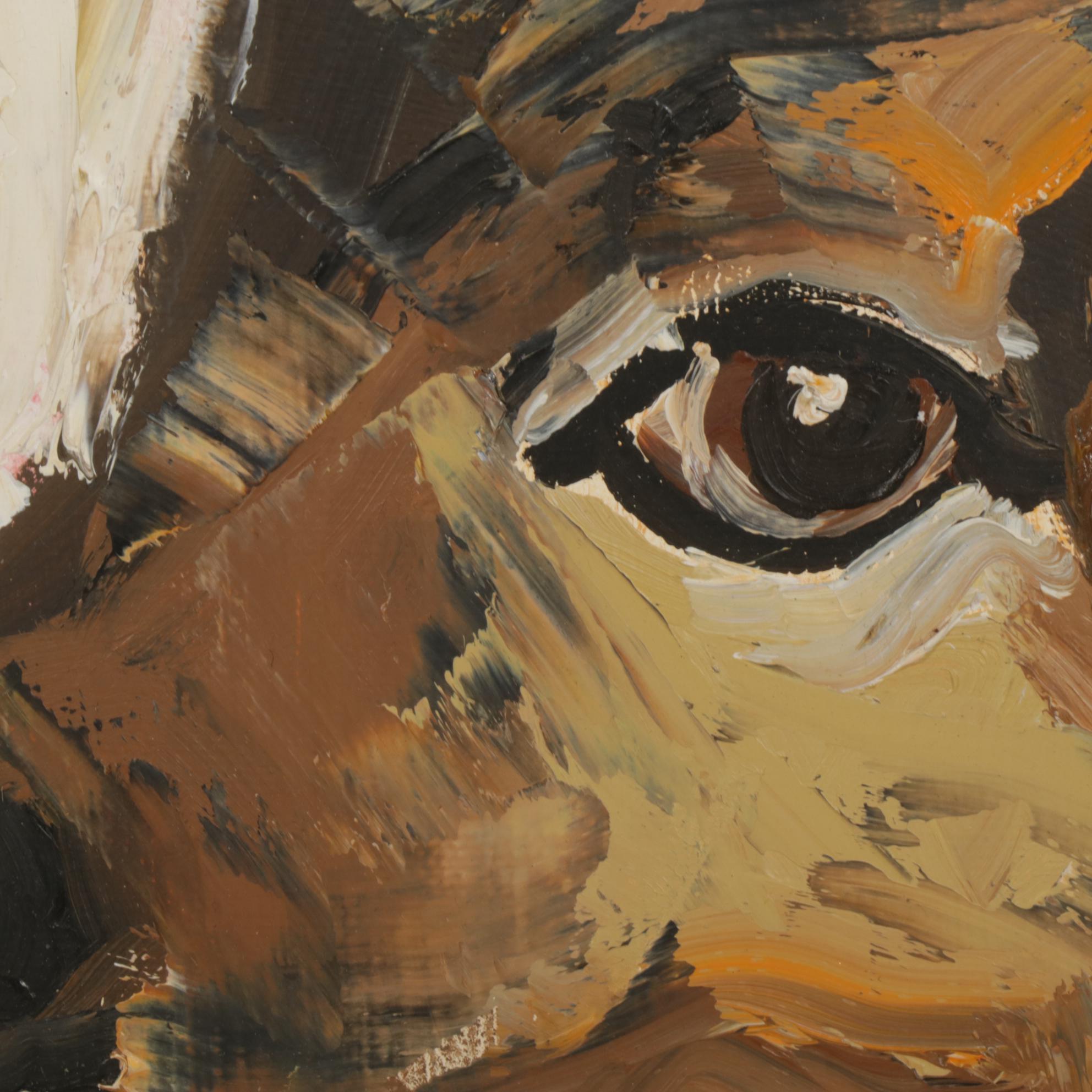 Impasto Oil Painting of Dogs