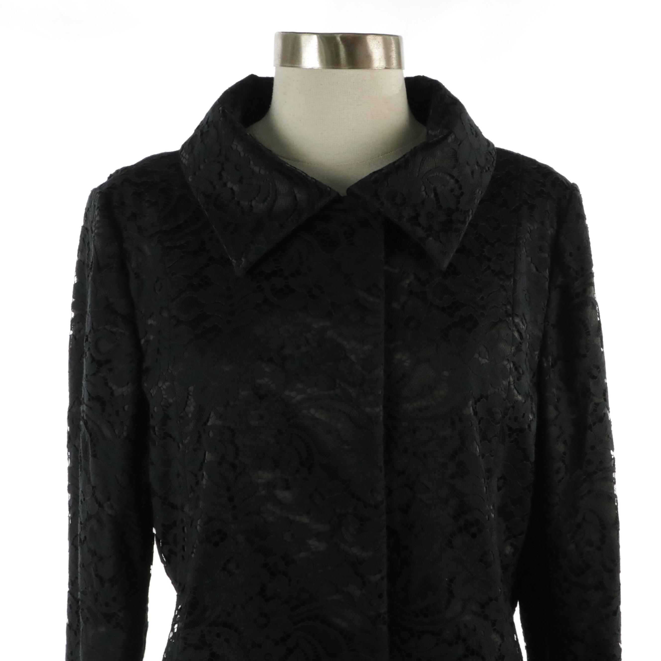 Dolce & Gabbana Snap-Front Blazer in Floral Cotton Lace