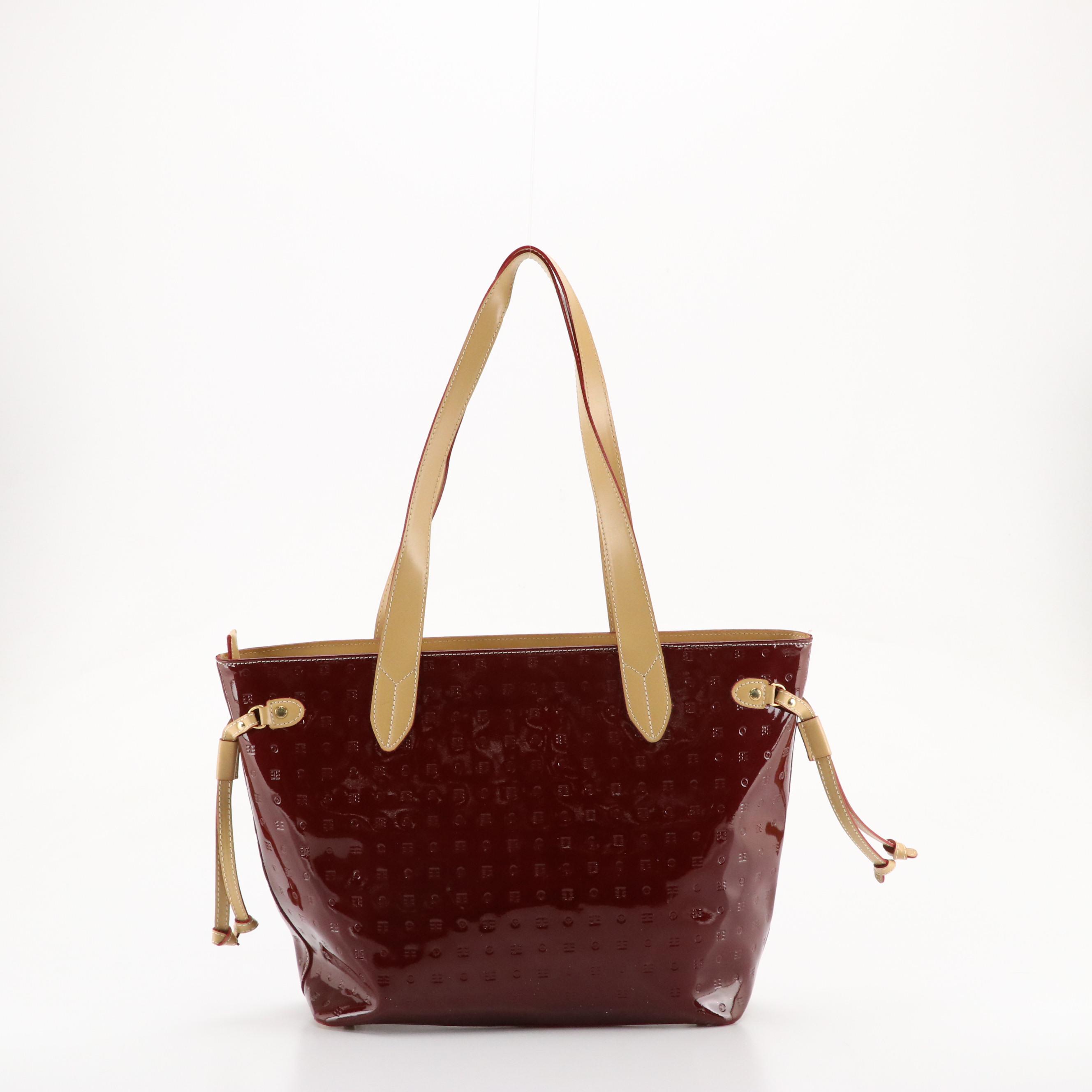 Arcadia Large Tote and Shoulder Bag in Embossed Patent Leather