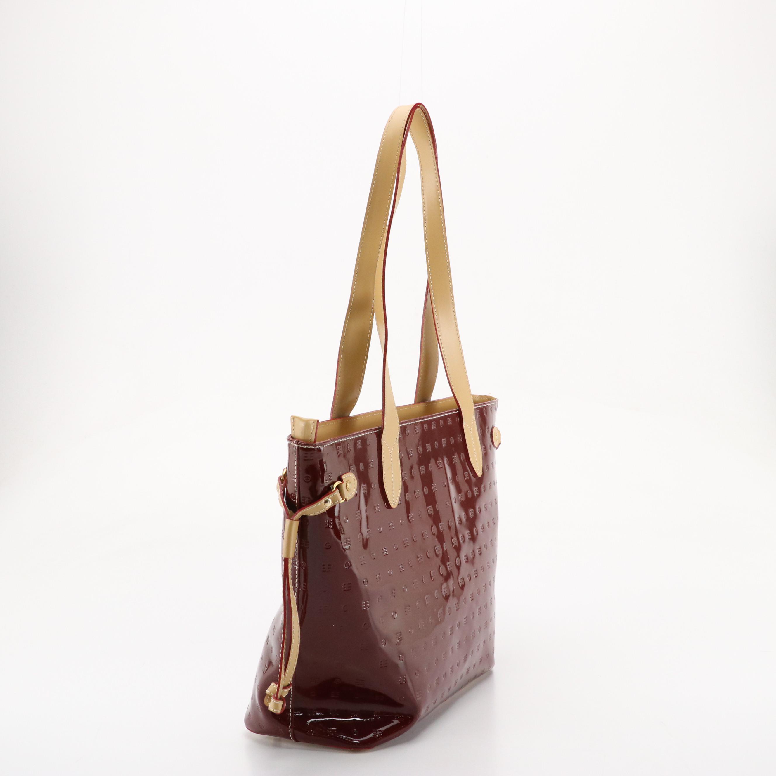 Arcadia Large Tote and Shoulder Bag in Embossed Patent Leather