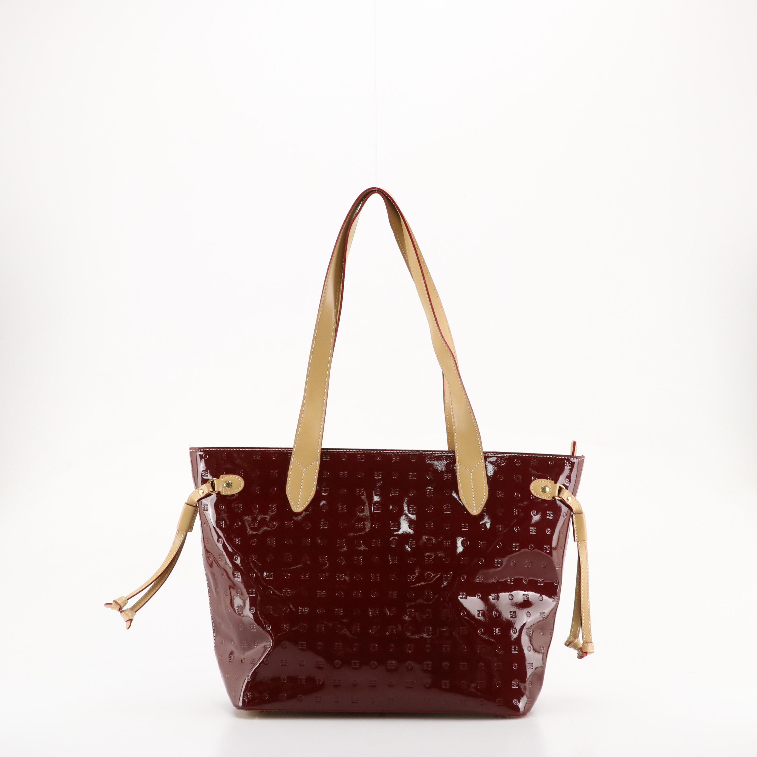 Arcadia Large Tote and Shoulder Bag in Embossed Patent Leather