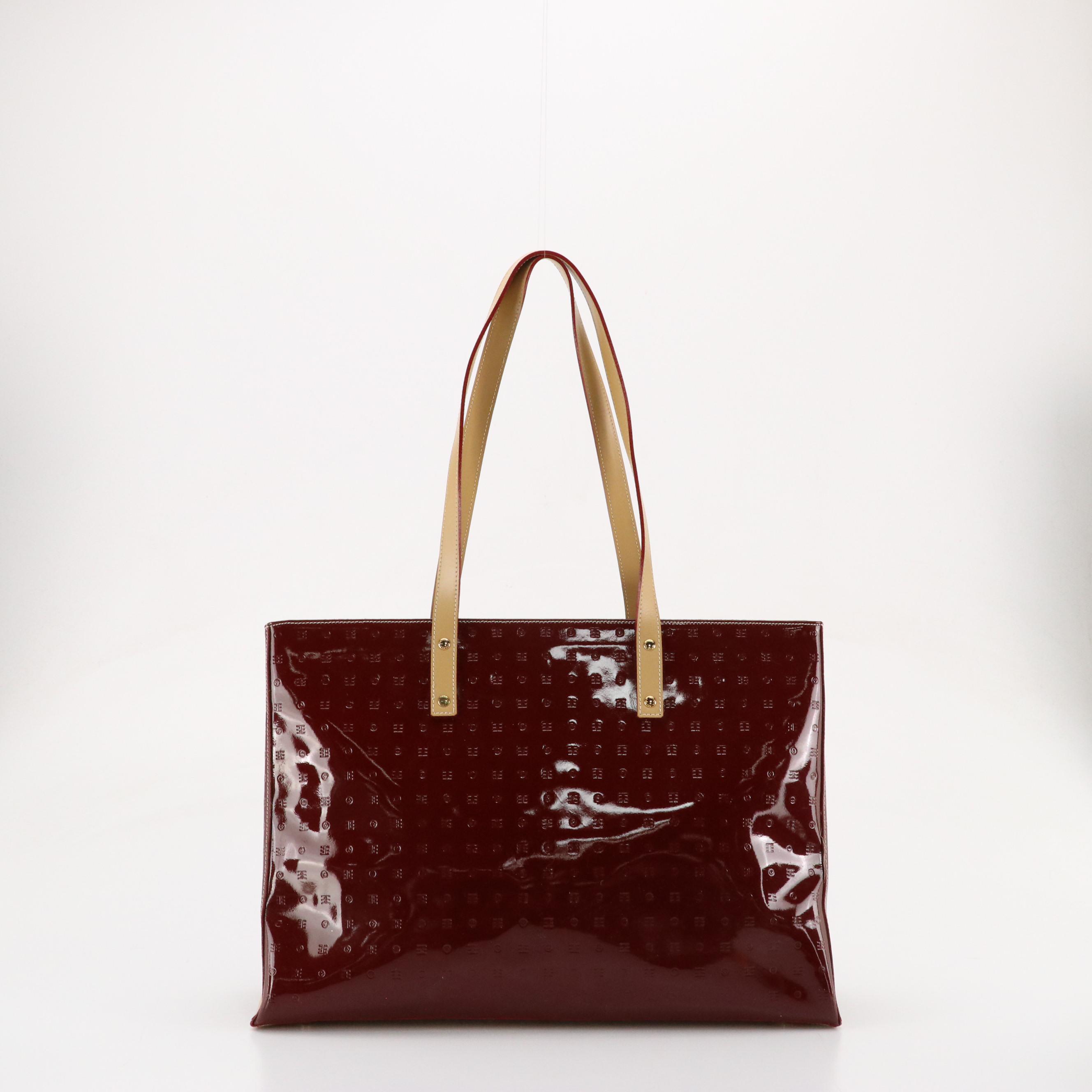 Arcadia Large Tote and Shoulder Bag in Embossed Patent Leather