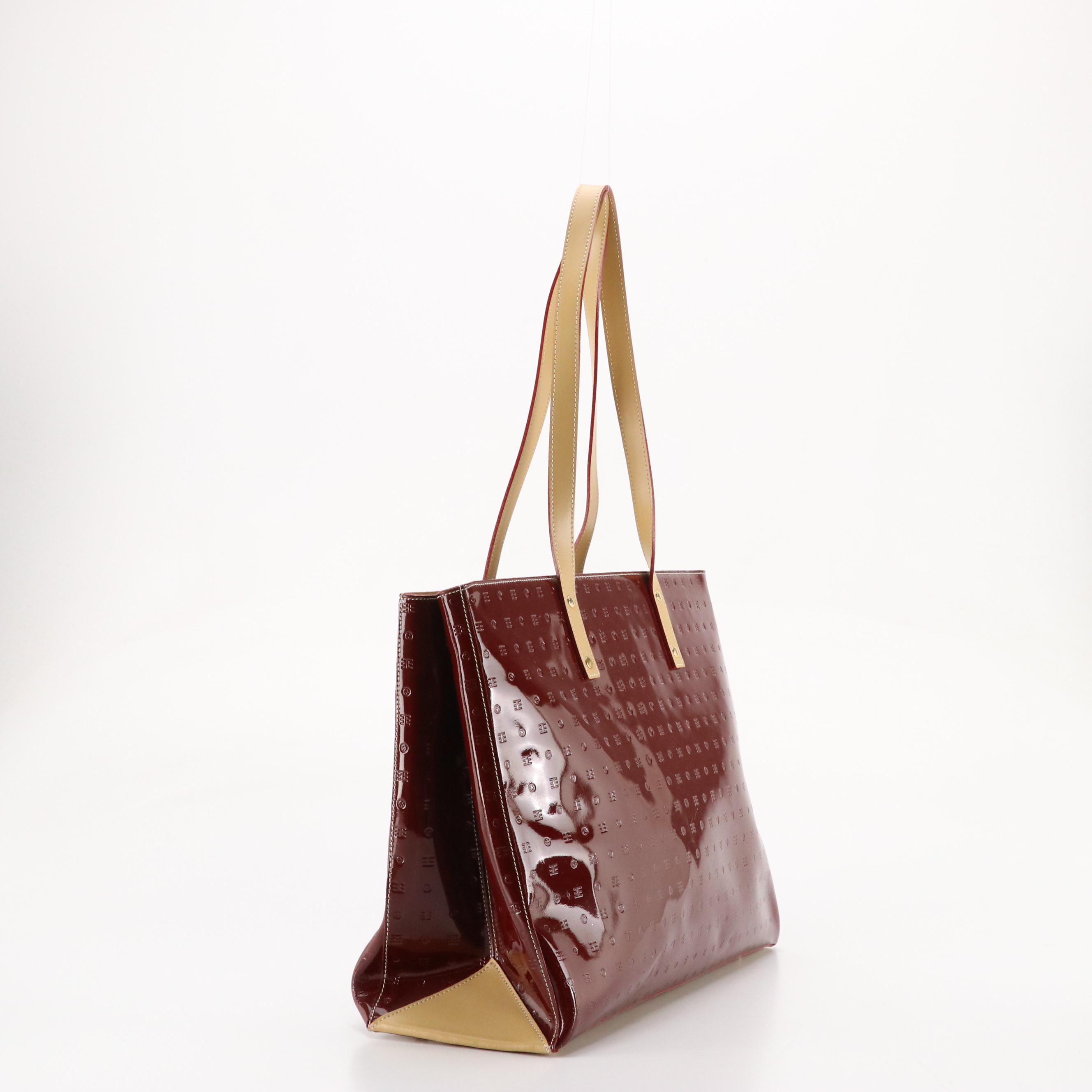 Arcadia Large Tote and Shoulder Bag in Embossed Patent Leather