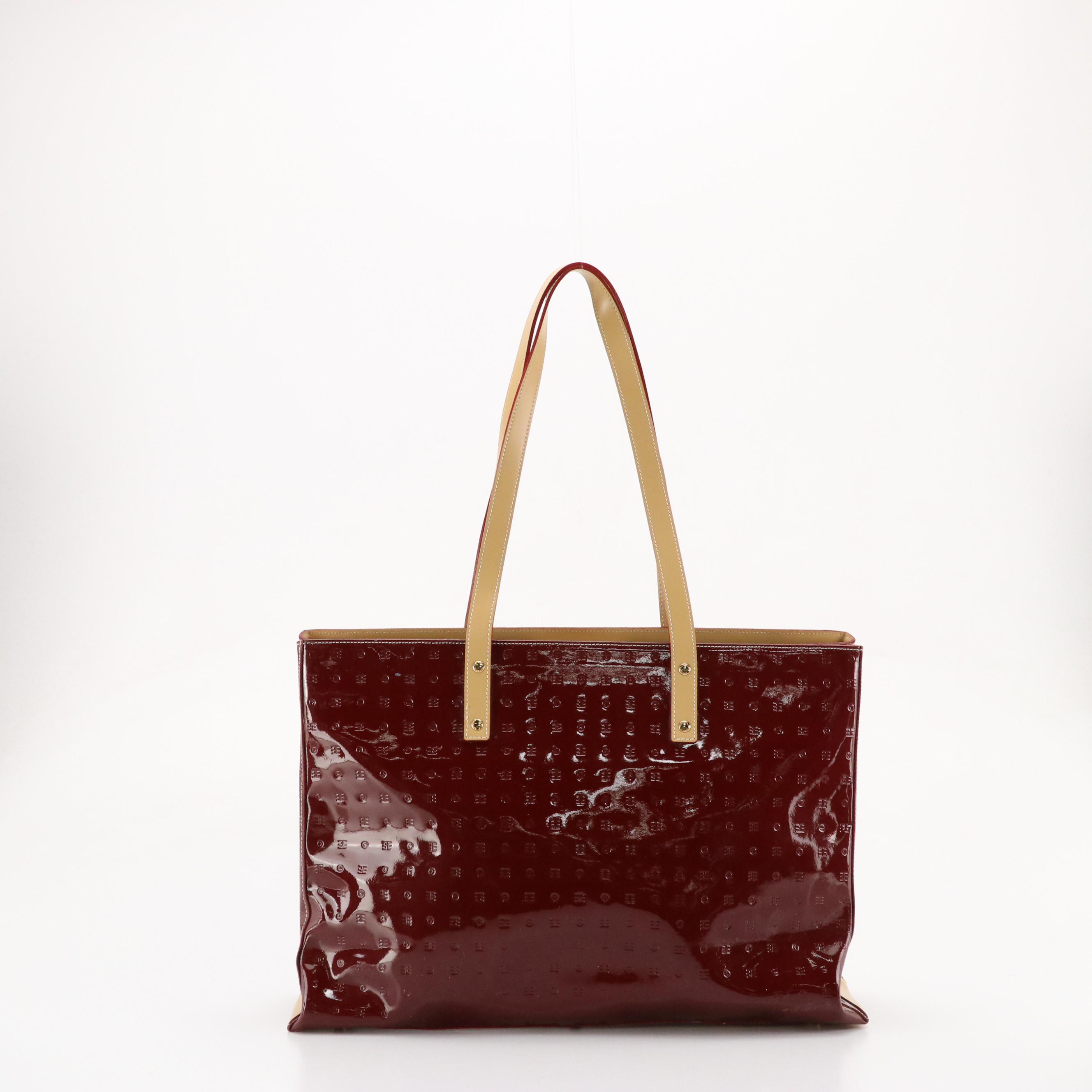 Arcadia Large Tote and Shoulder Bag in Embossed Patent Leather