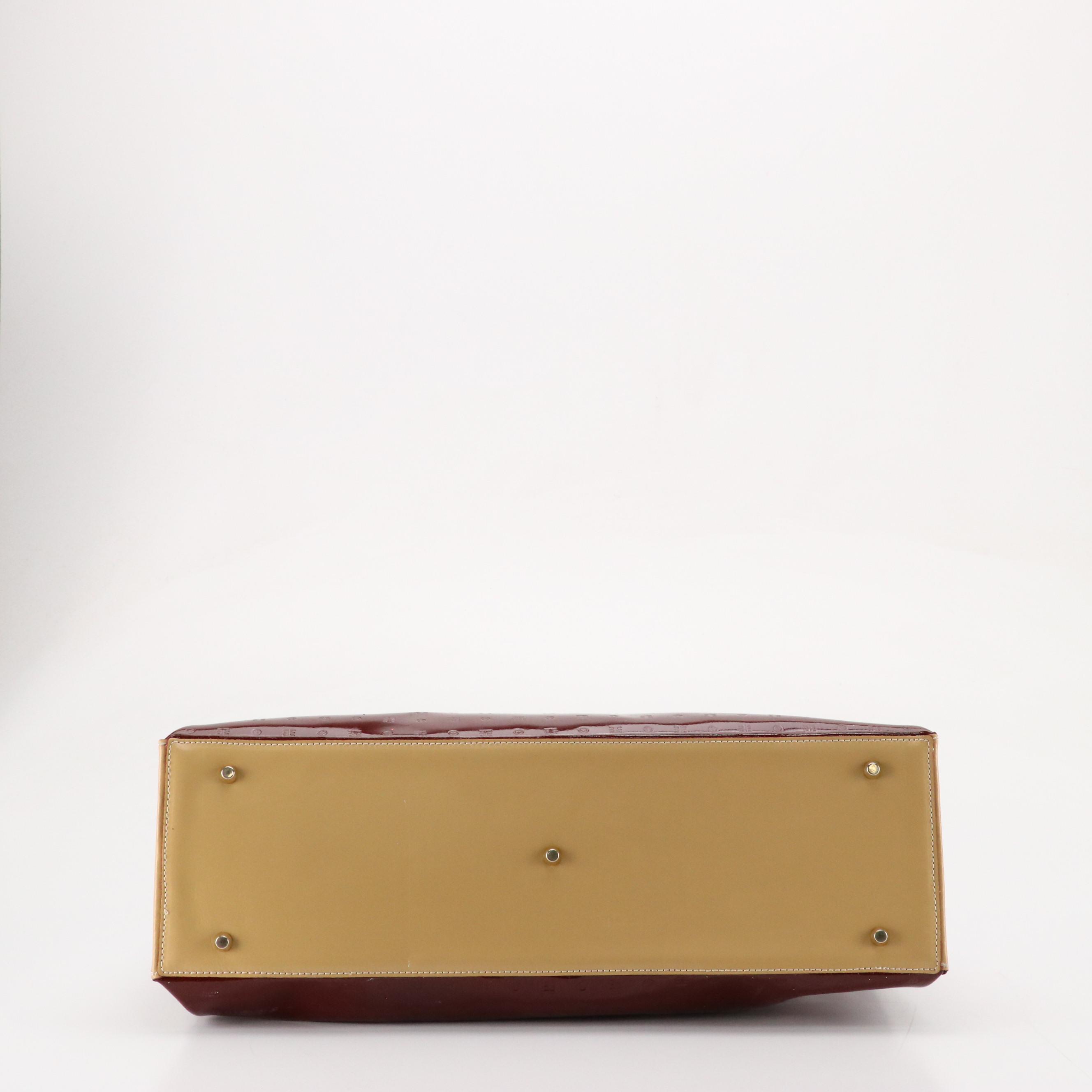 Arcadia Large Tote and Shoulder Bag in Embossed Patent Leather