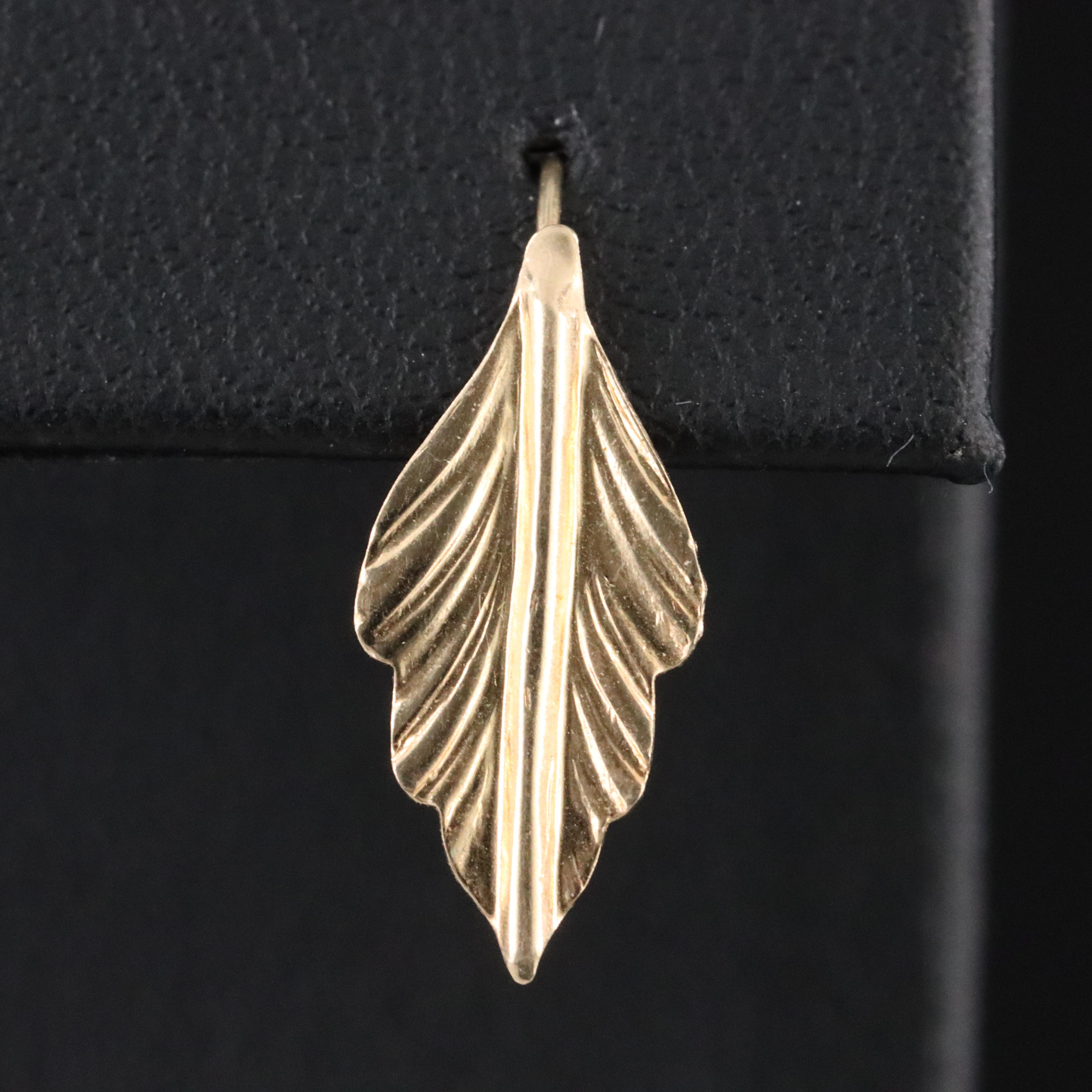 Single 14K Feather Earring