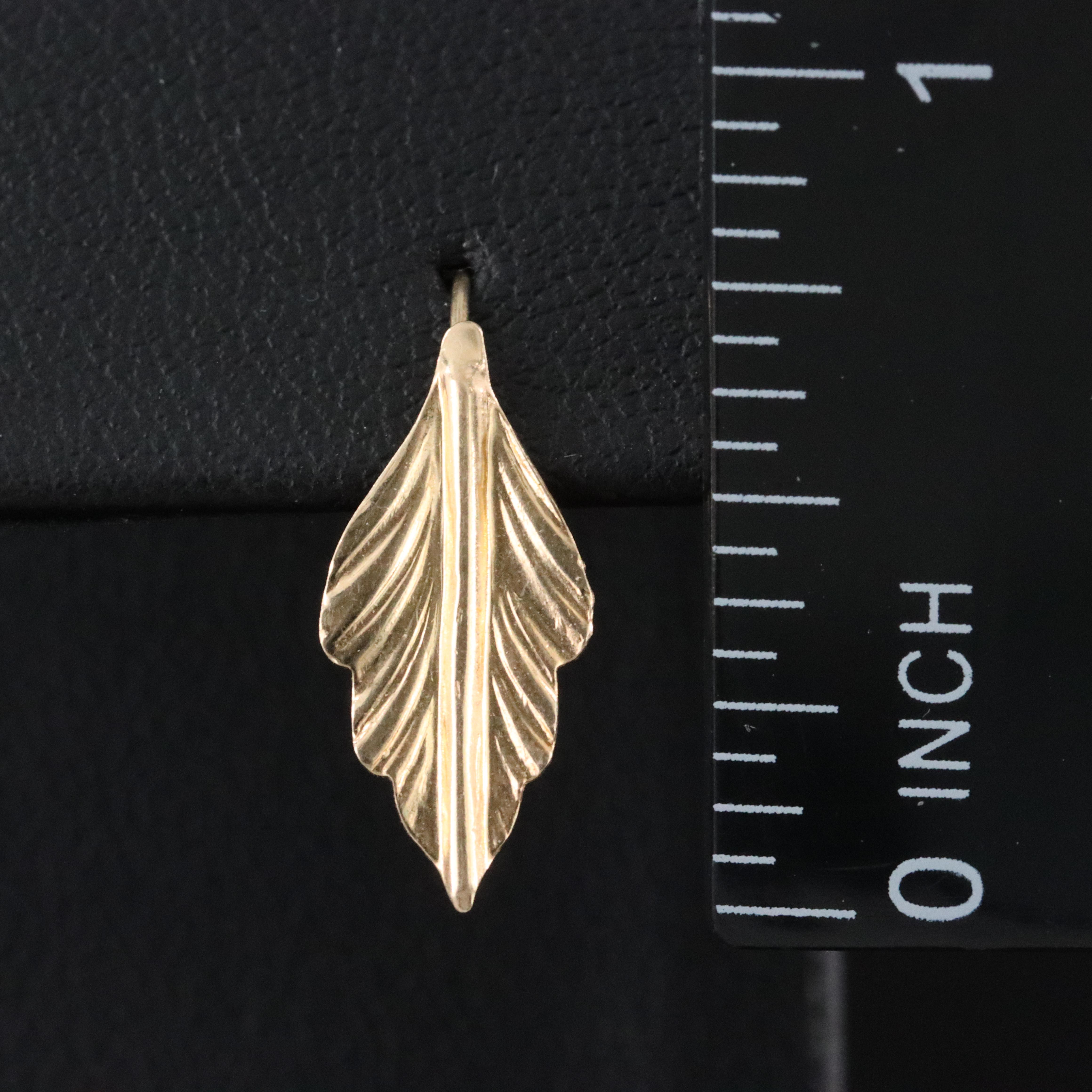 Single 14K Feather Earring