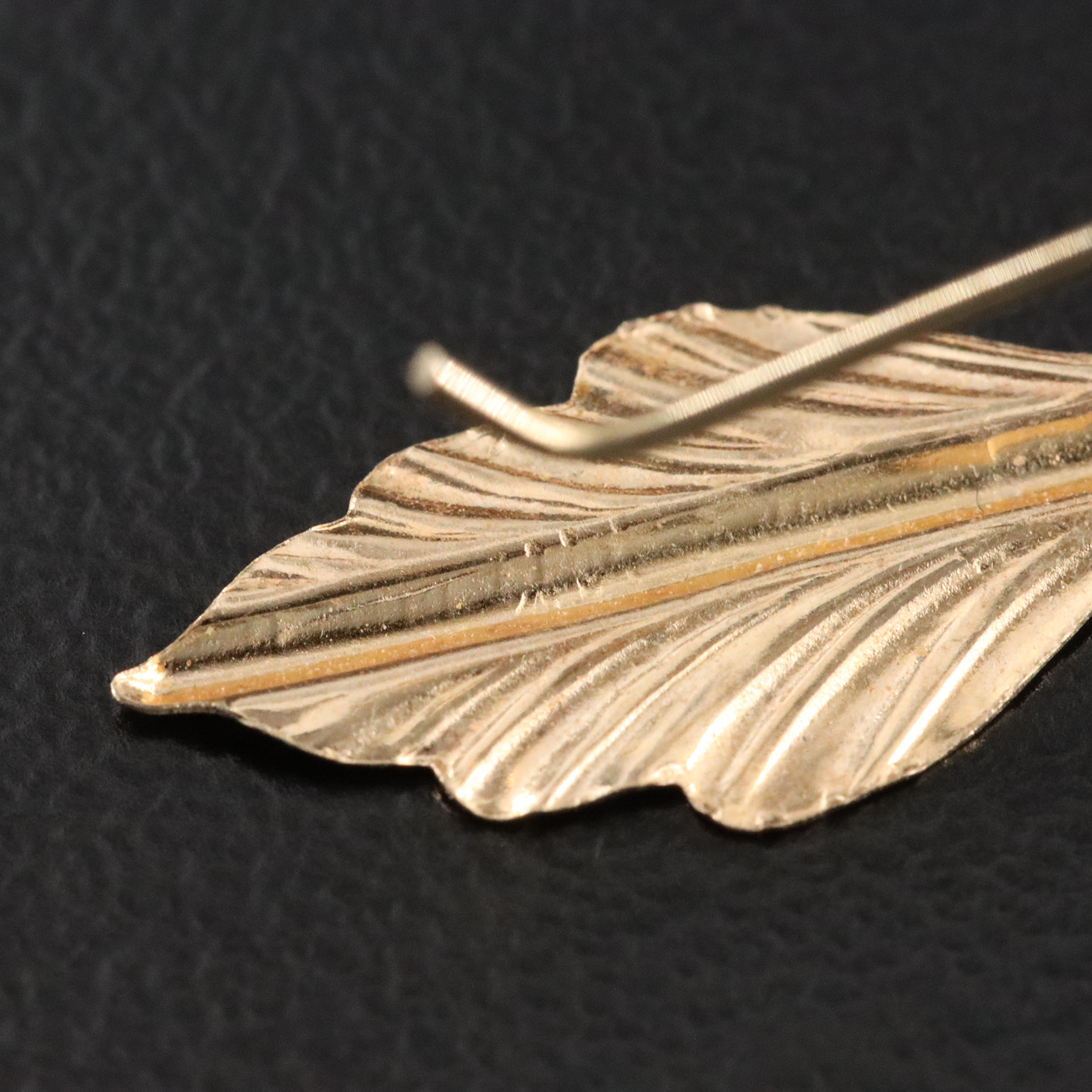 Single 14K Feather Earring