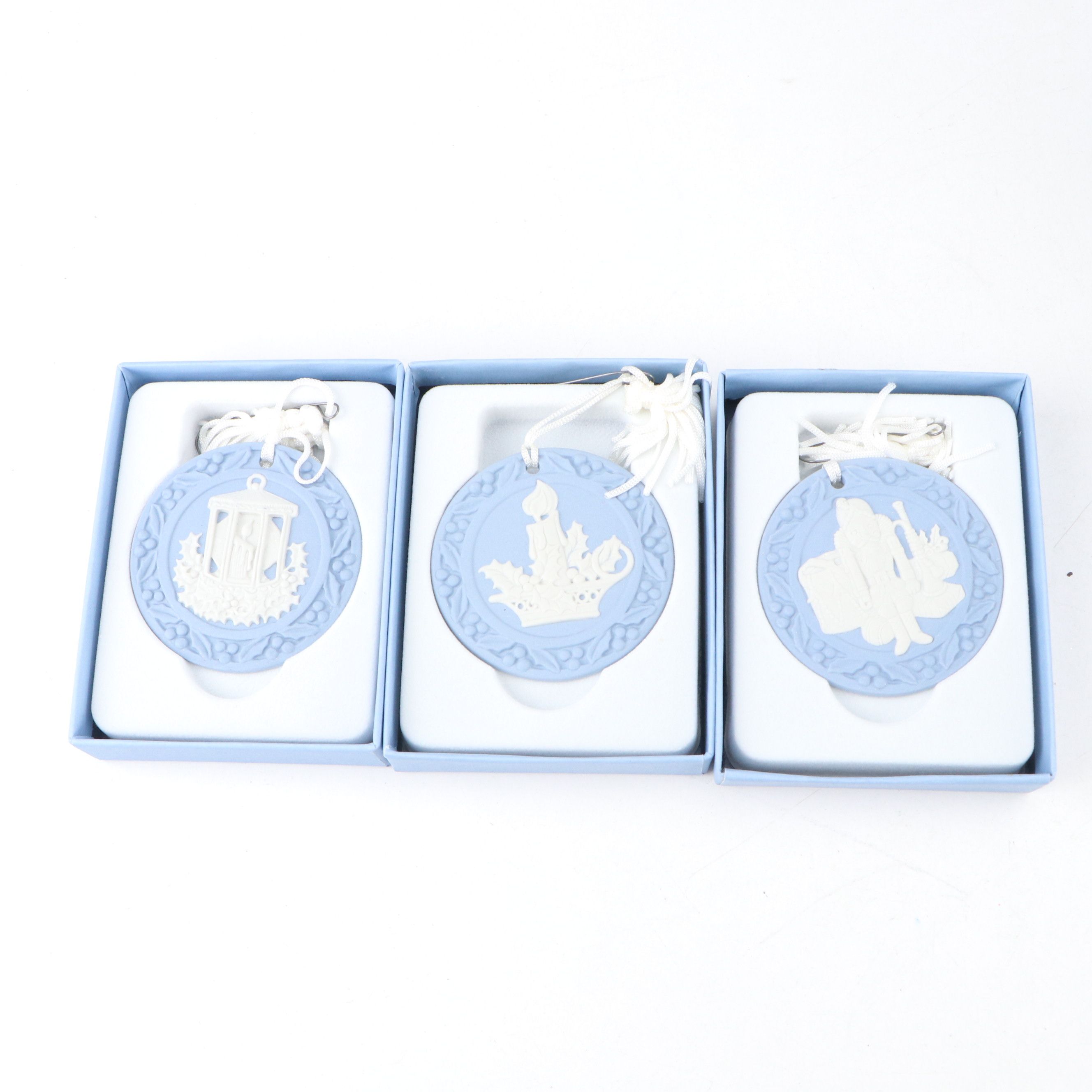 Wedgwood Jasperware Blue Annual Collector Ornaments, Early 21st Century