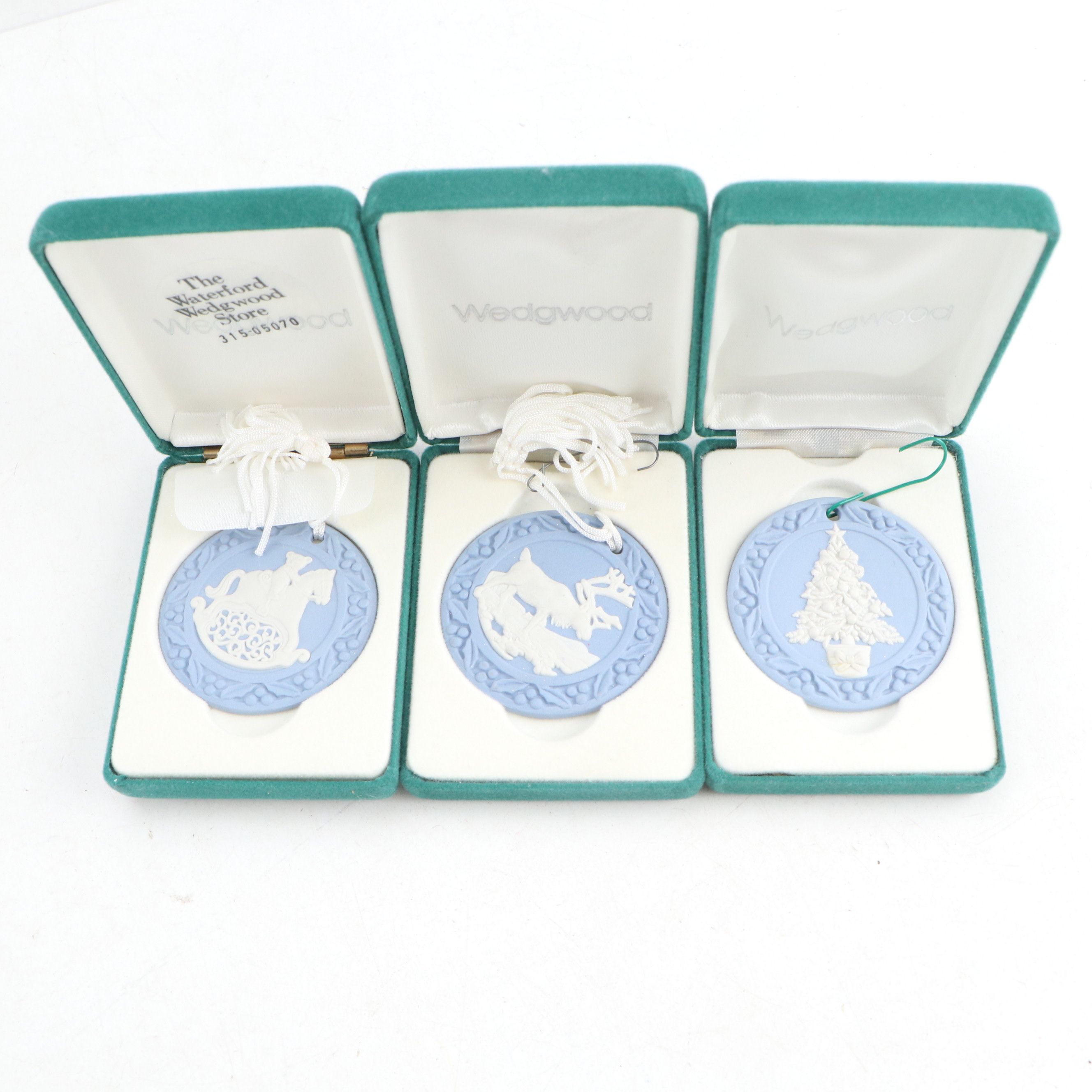 Wedgwood Jasperware Blue Annual Collector Ornaments, Early 21st Century