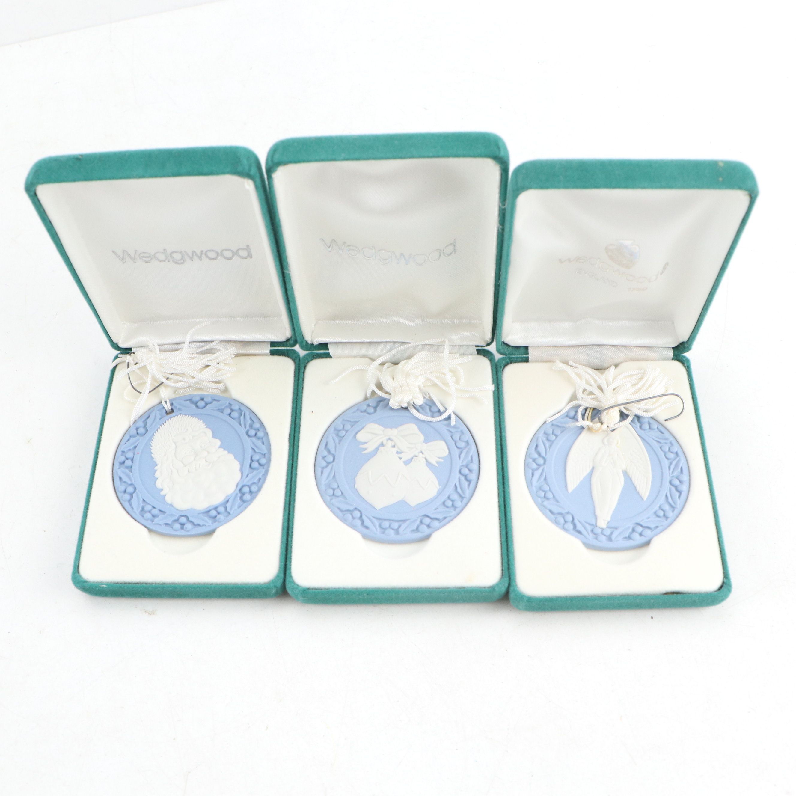 Wedgwood Jasperware Blue Annual Collector Ornaments, Early 21st Century