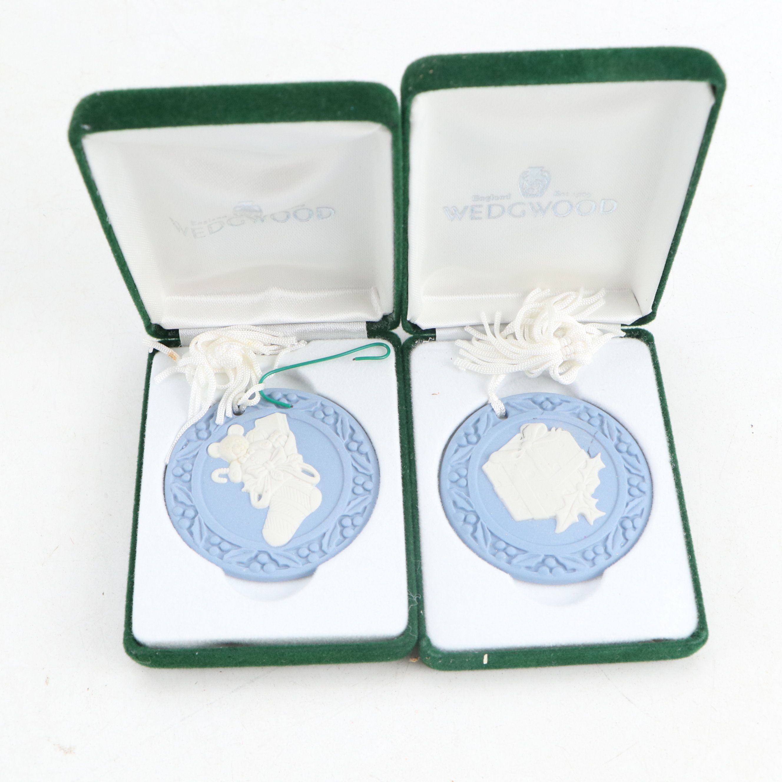 Wedgwood Jasperware Blue Annual Collector Ornaments, Early 21st Century