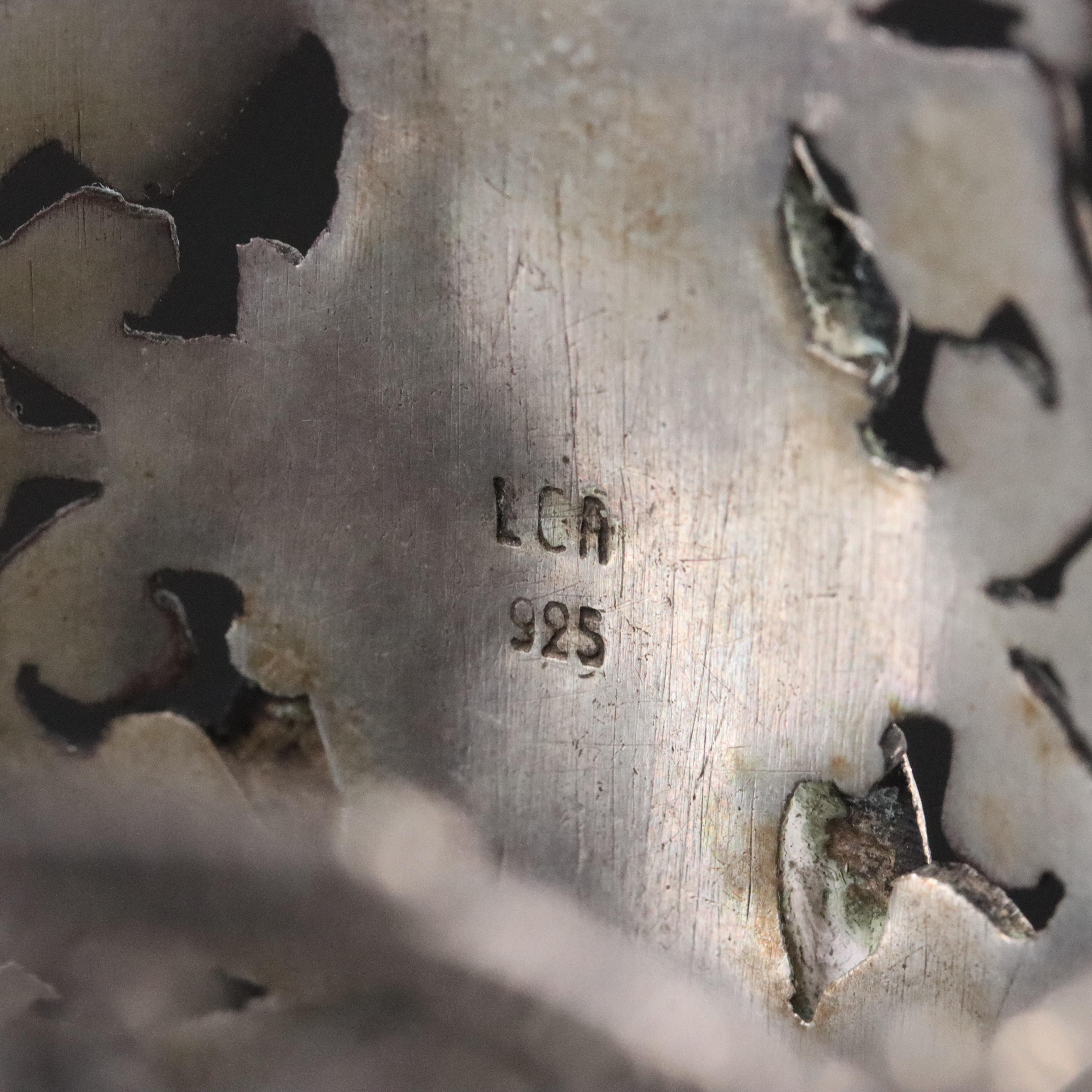 Sterling Colonial Themed Hinged Bracelet