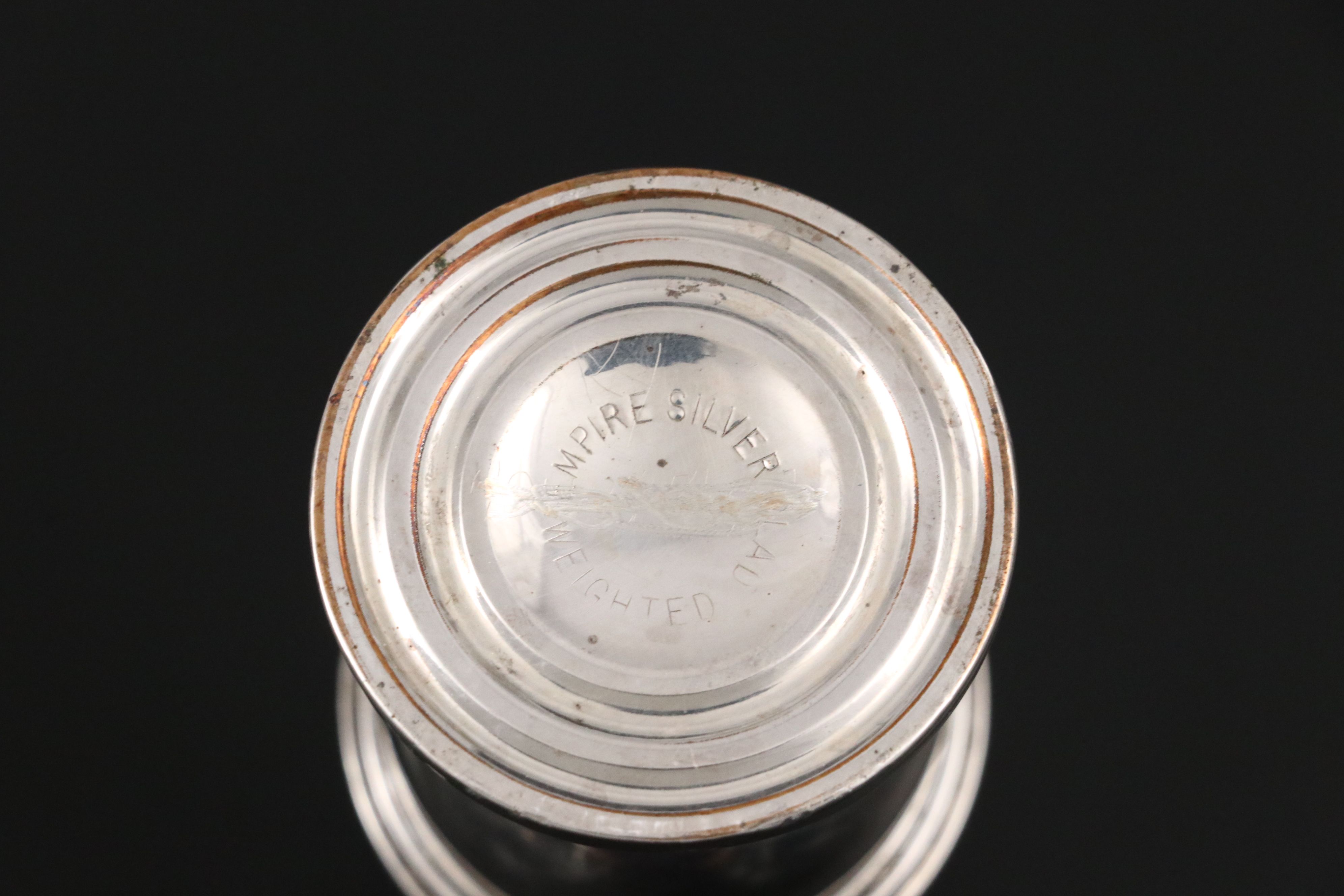 Sterling Silver Candlesticks, Shakers and Coaster, Pair of Silver Plate Coasters