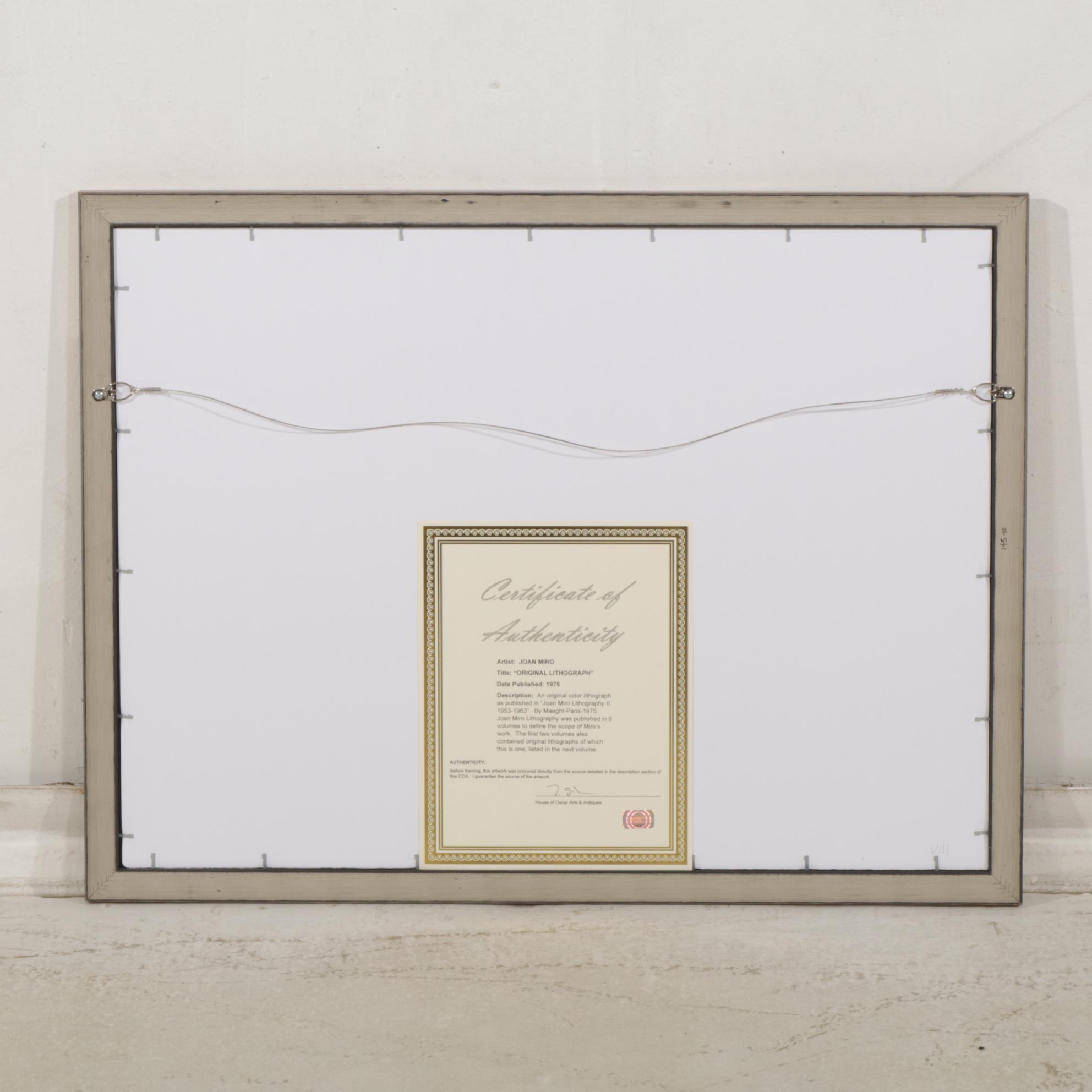 Joan Miró Double-Page Color Lithograph From "Lithographs II," 1975