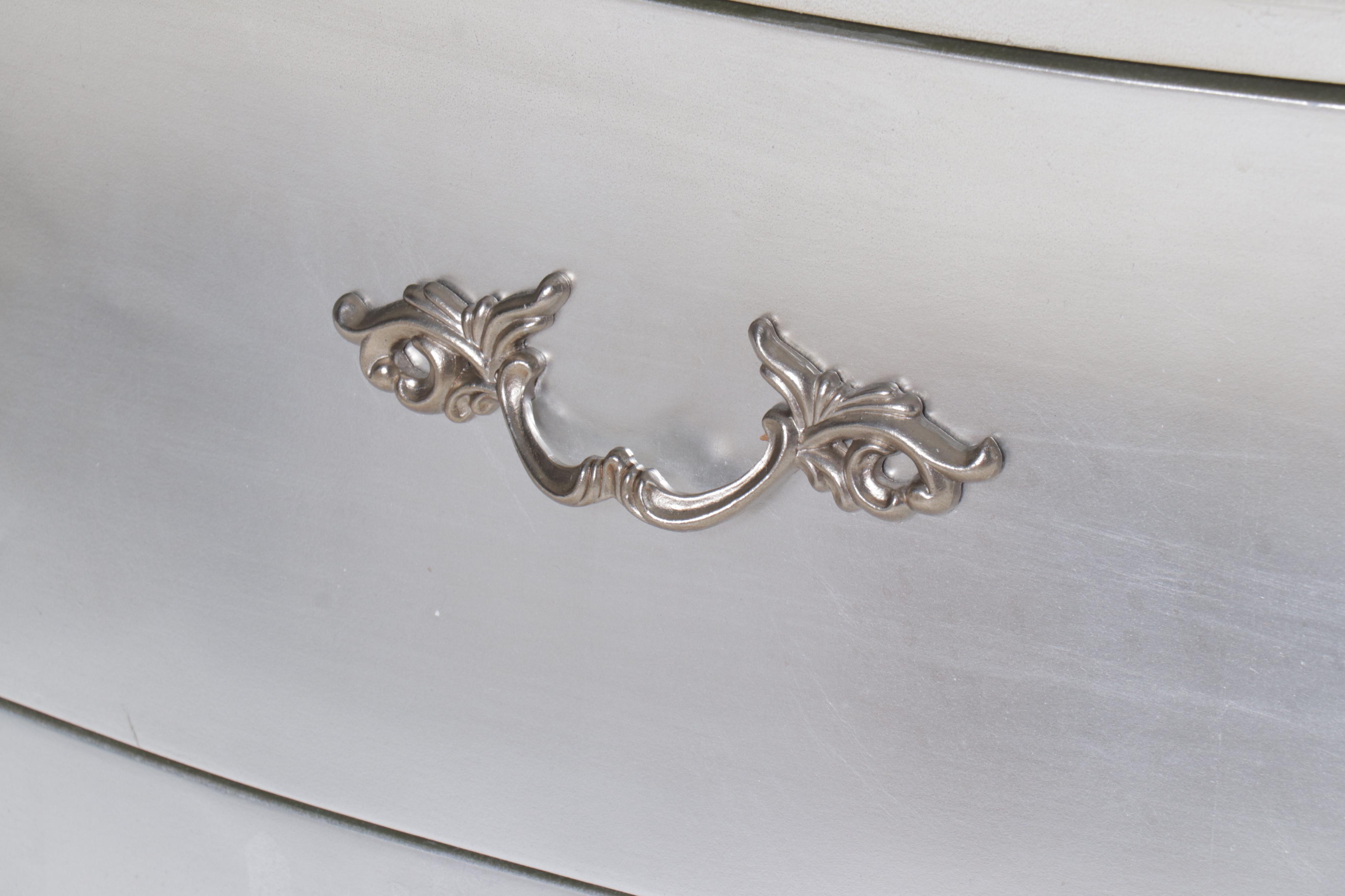 Pier 1 "Camellia" Silvered Two-Drawer Bombé Chest