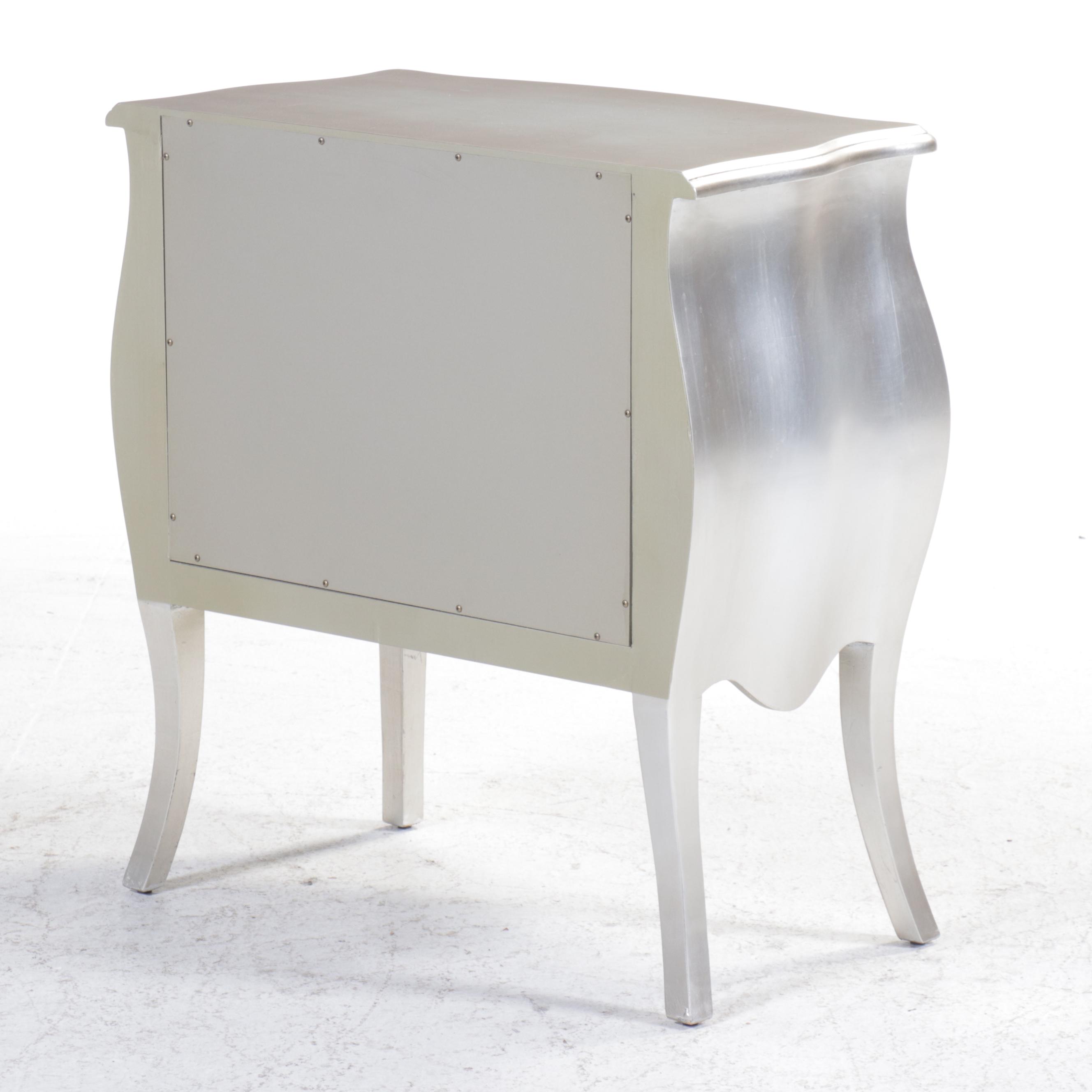 Pier 1 "Camellia" Silvered Two-Drawer Bombé Chest