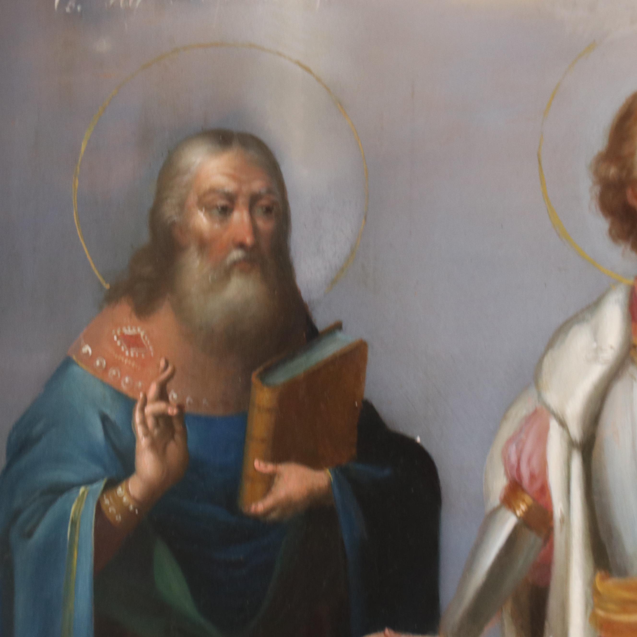 Russian Icon Painting Featuring Saint Alexander Nevsky, Mid-19th Century