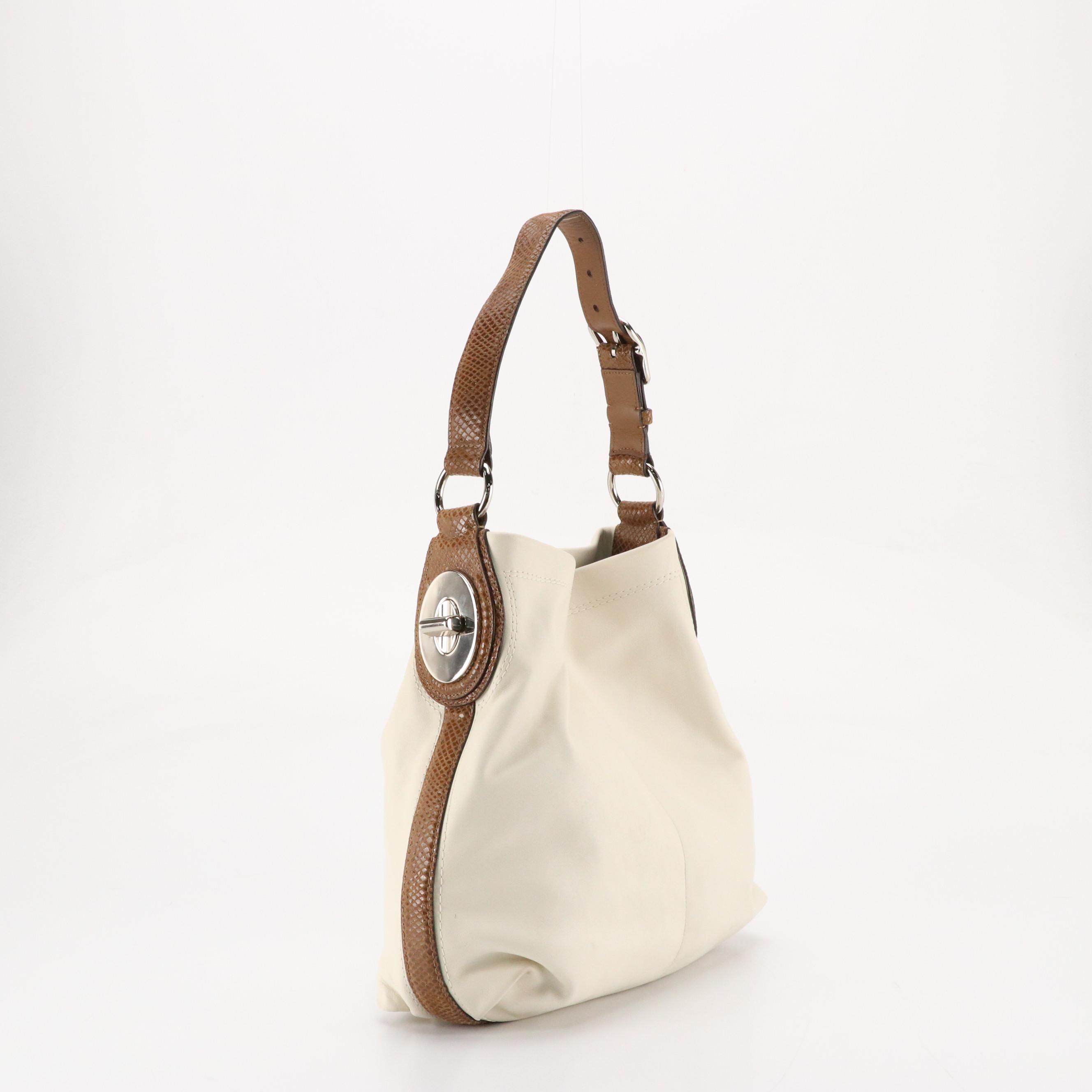 Coach Penelope Hobo Shoulder Bag in White Leather and Tumi Travel Bag