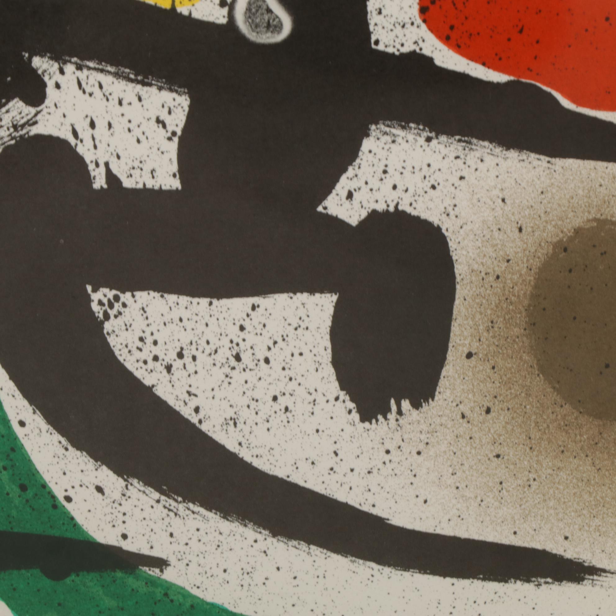 Joan Miró Double-Page Color Lithograph From "Lithographs II," 1975