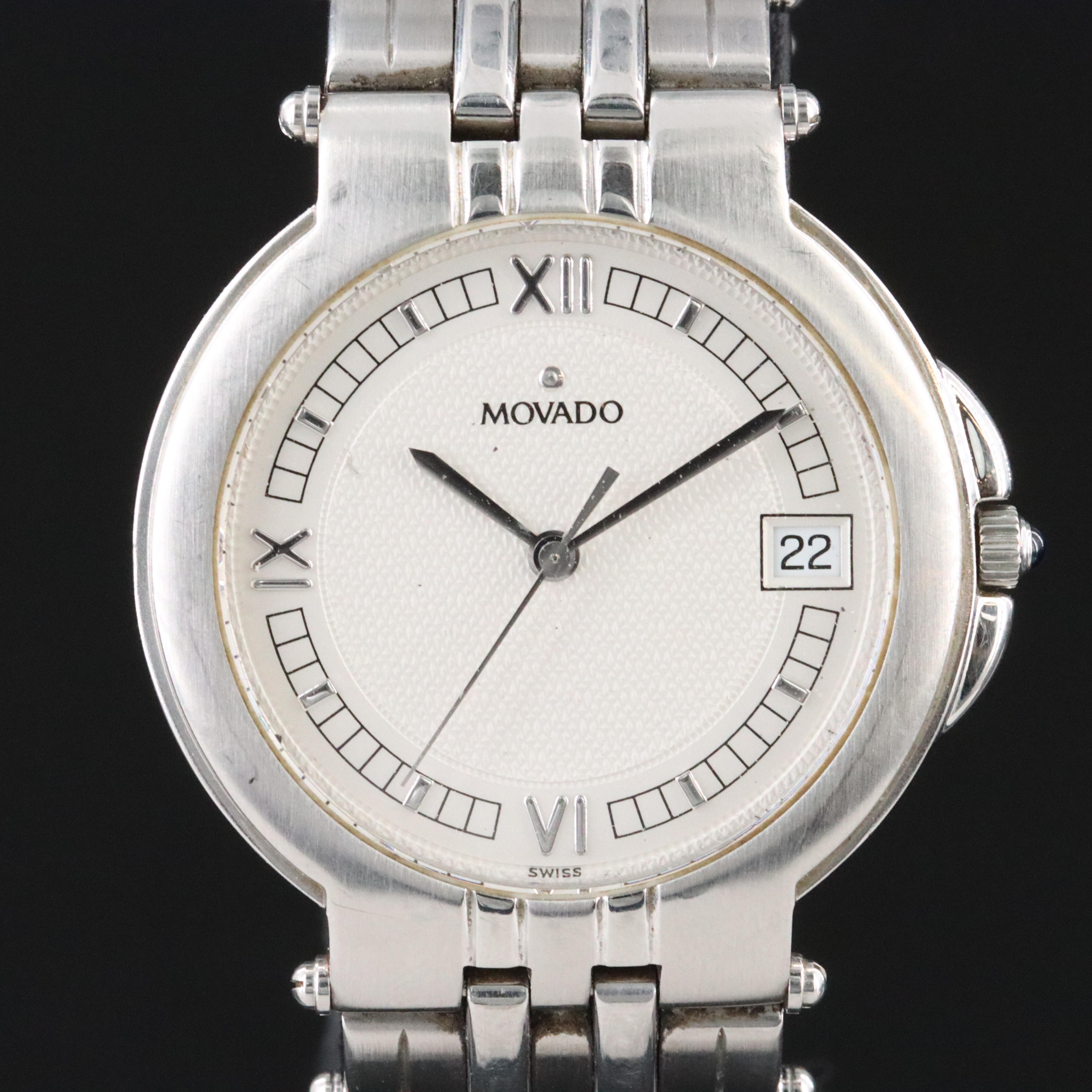Movado Stainless Steel Date Watch