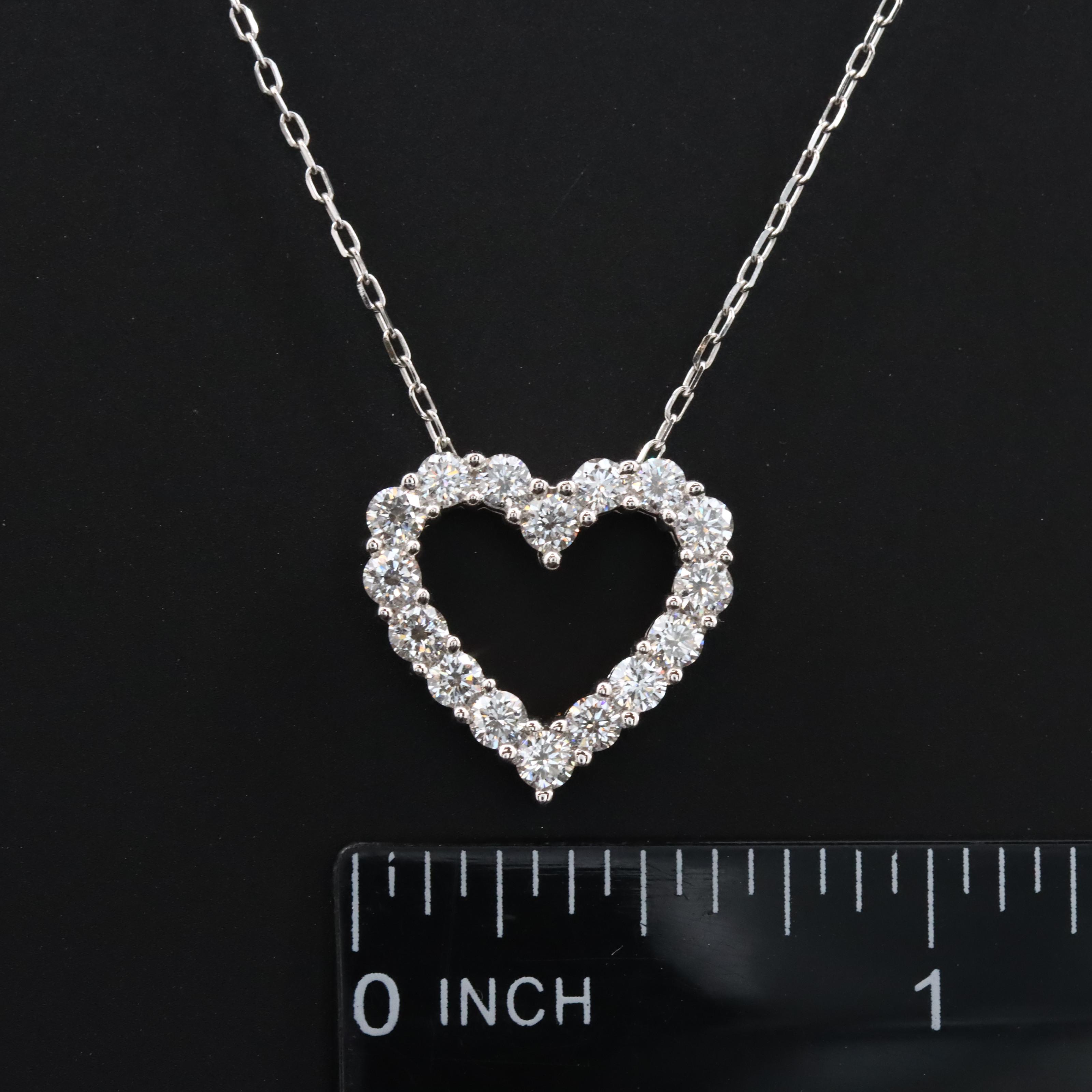 14K 1.00 CTW Lab Grown Diamond Heart Pendant Necklace