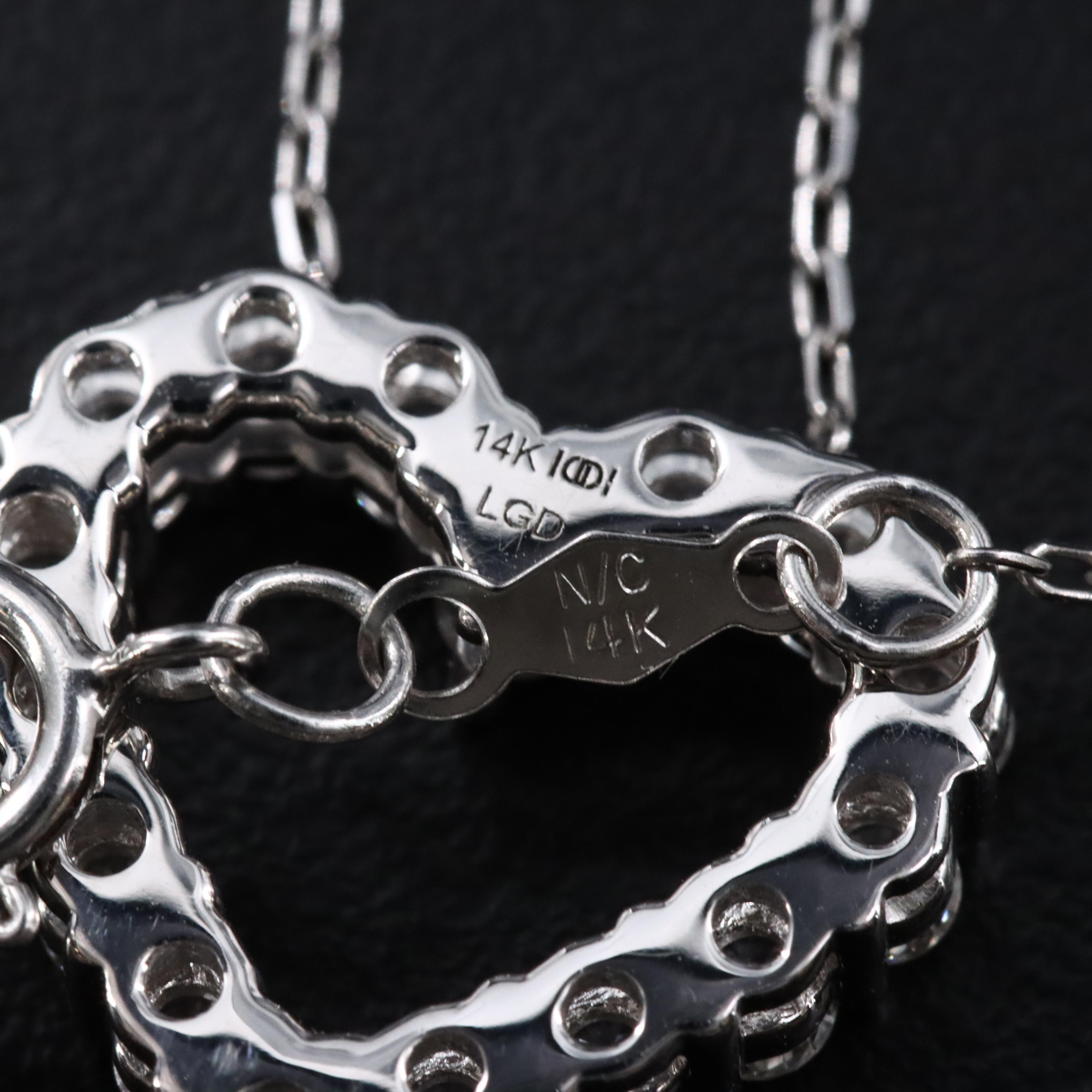 14K 1.00 CTW Lab Grown Diamond Heart Pendant Necklace