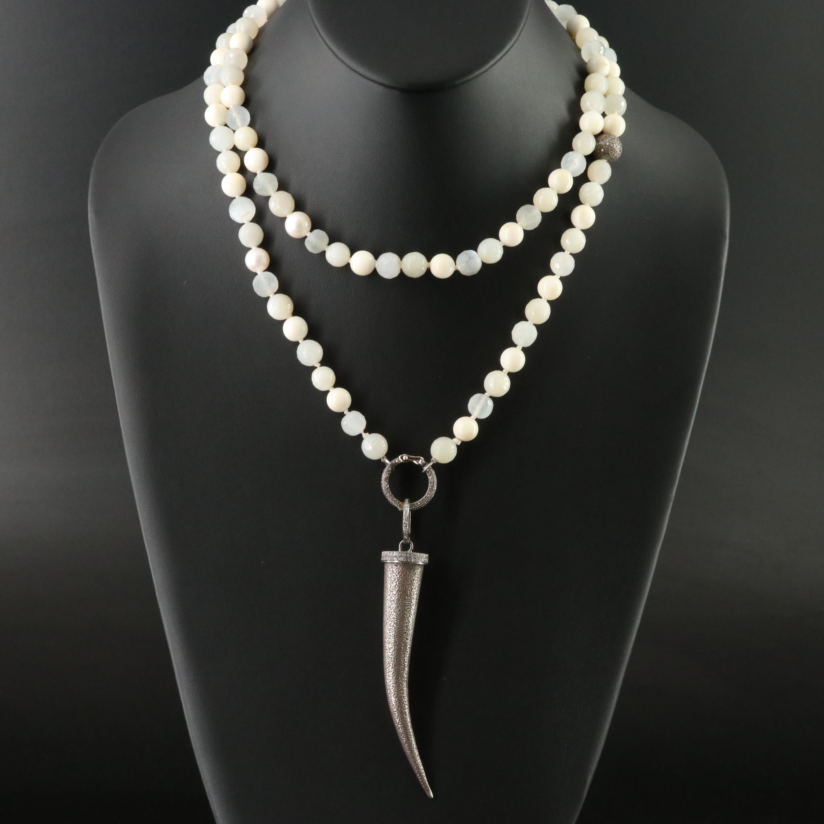 Sterling Gemstone and Diamond Necklace Attributed to Sheryl Lowe